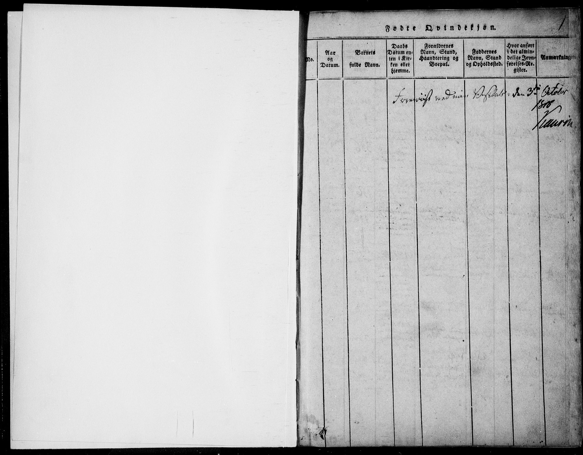 Vinje kirkebøker, AV/SAKO-A-312/F/Fb/L0001: Parish register (official) no. II 1, 1814-1843, p. 1