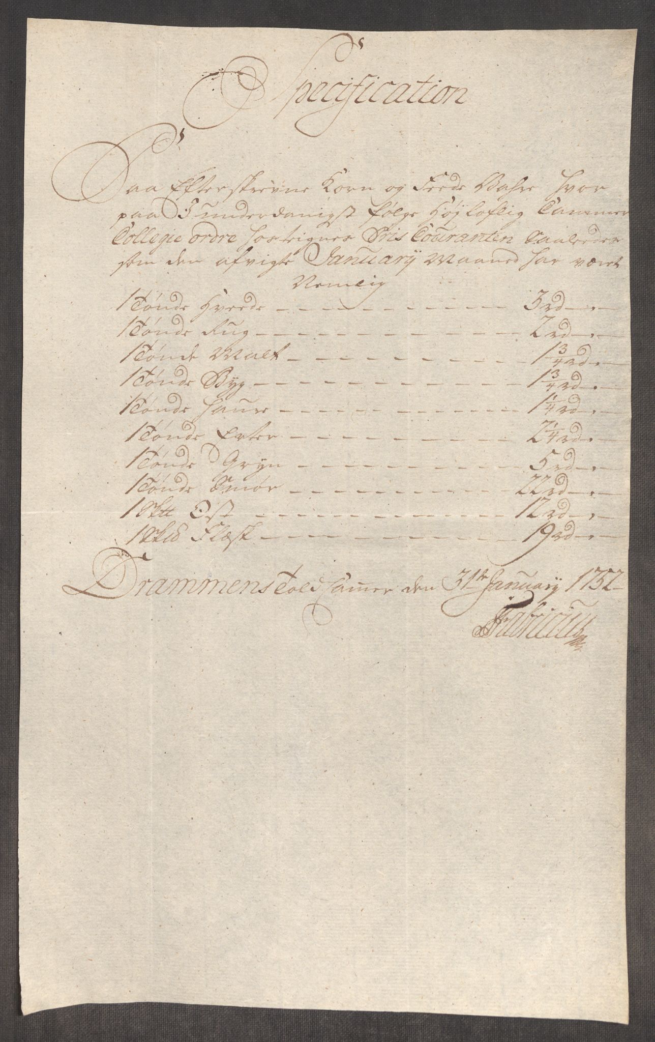 Rentekammeret inntil 1814, Realistisk ordnet avdeling, AV/RA-EA-4070/Oe/L0004: [Ø1]: Priskuranter, 1749-1752, p. 822
