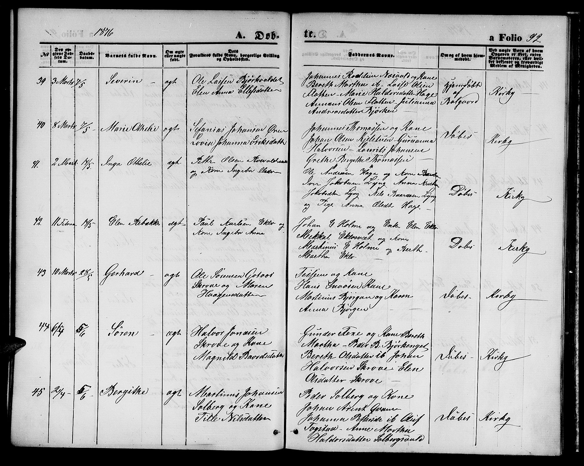 Ministerialprotokoller, klokkerbøker og fødselsregistre - Nord-Trøndelag, AV/SAT-A-1458/723/L0255: Parish register (copy) no. 723C03, 1869-1879, p. 92