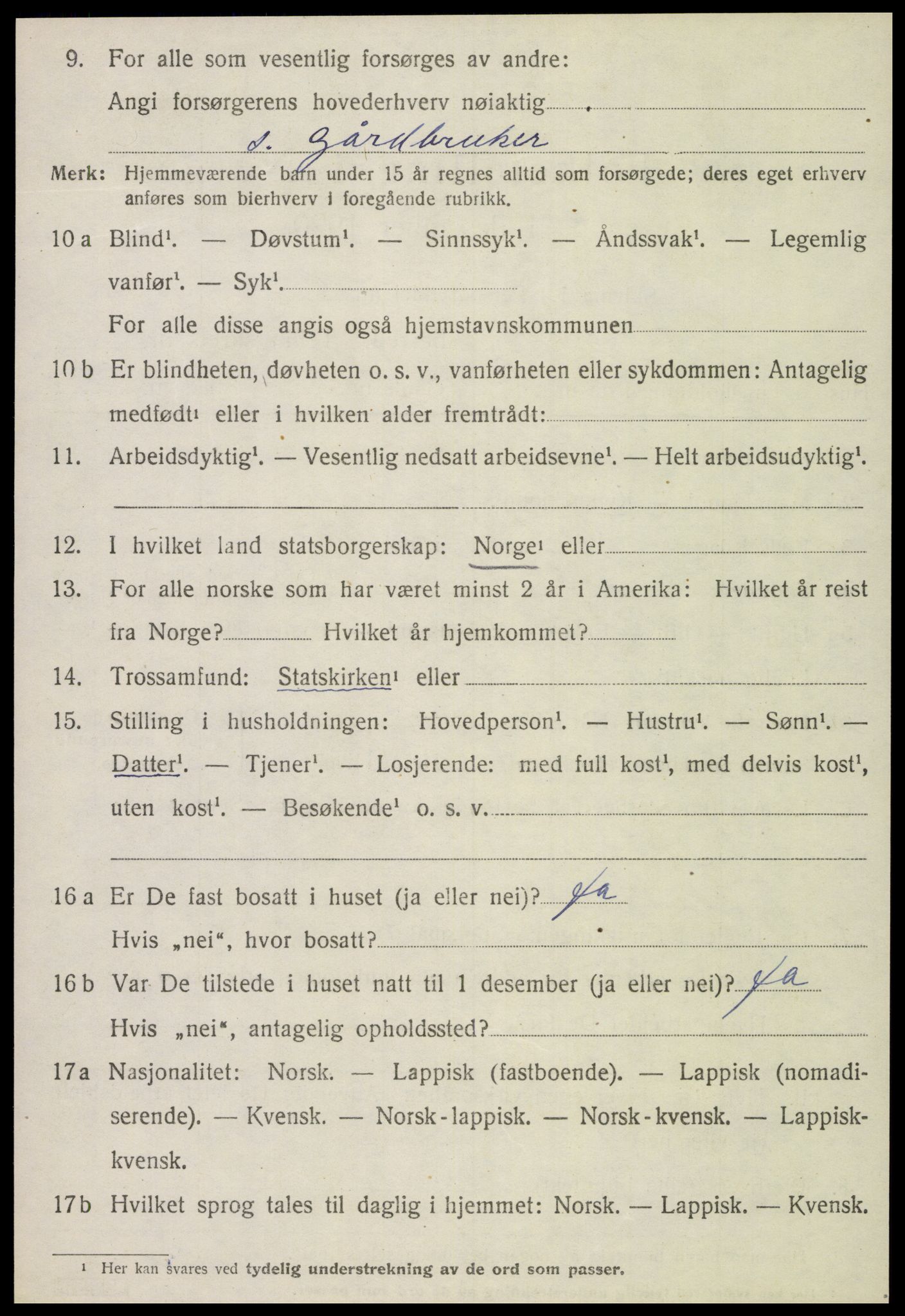 SAT, 1920 census for Flatanger, 1920, p. 799