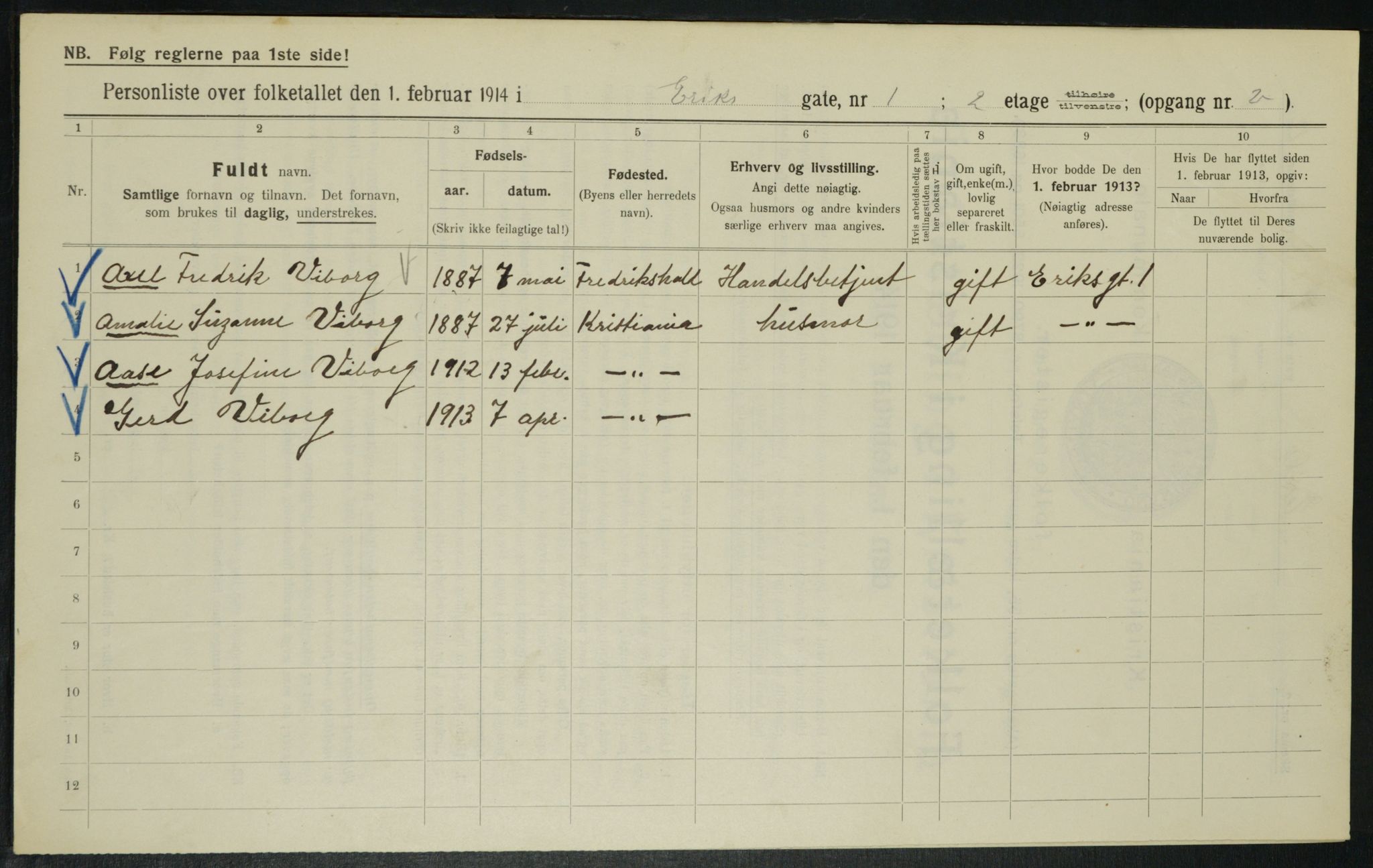 OBA, Municipal Census 1914 for Kristiania, 1914, p. 19752