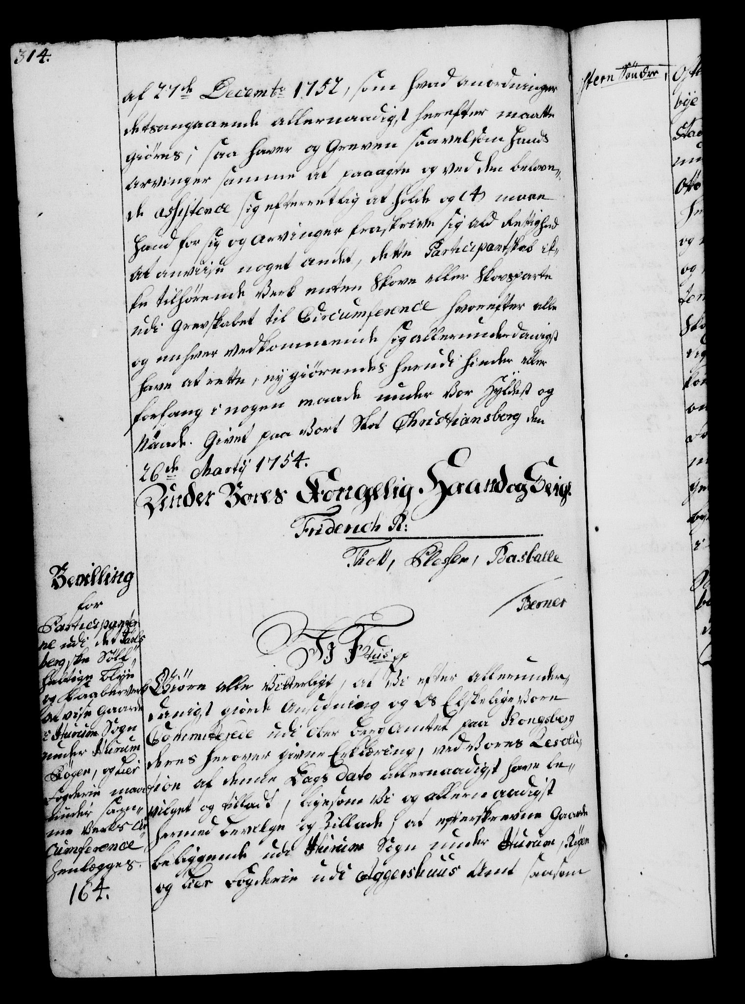 Rentekammeret, Kammerkanselliet, AV/RA-EA-3111/G/Gg/Gga/L0006: Norsk ekspedisjonsprotokoll med register (merket RK 53.6), 1749-1759, p. 314