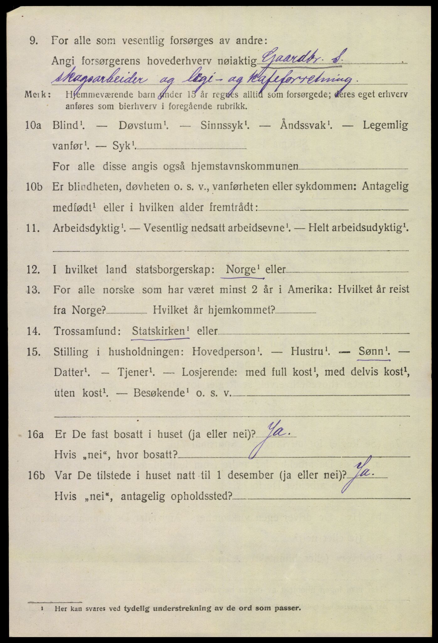 SAK, 1920 census for Froland, 1920, p. 3854