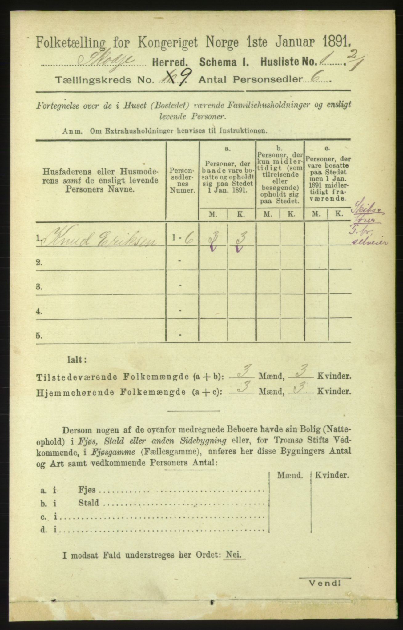 RA, 1891 census for 1529 Skodje, 1891, p. 1841