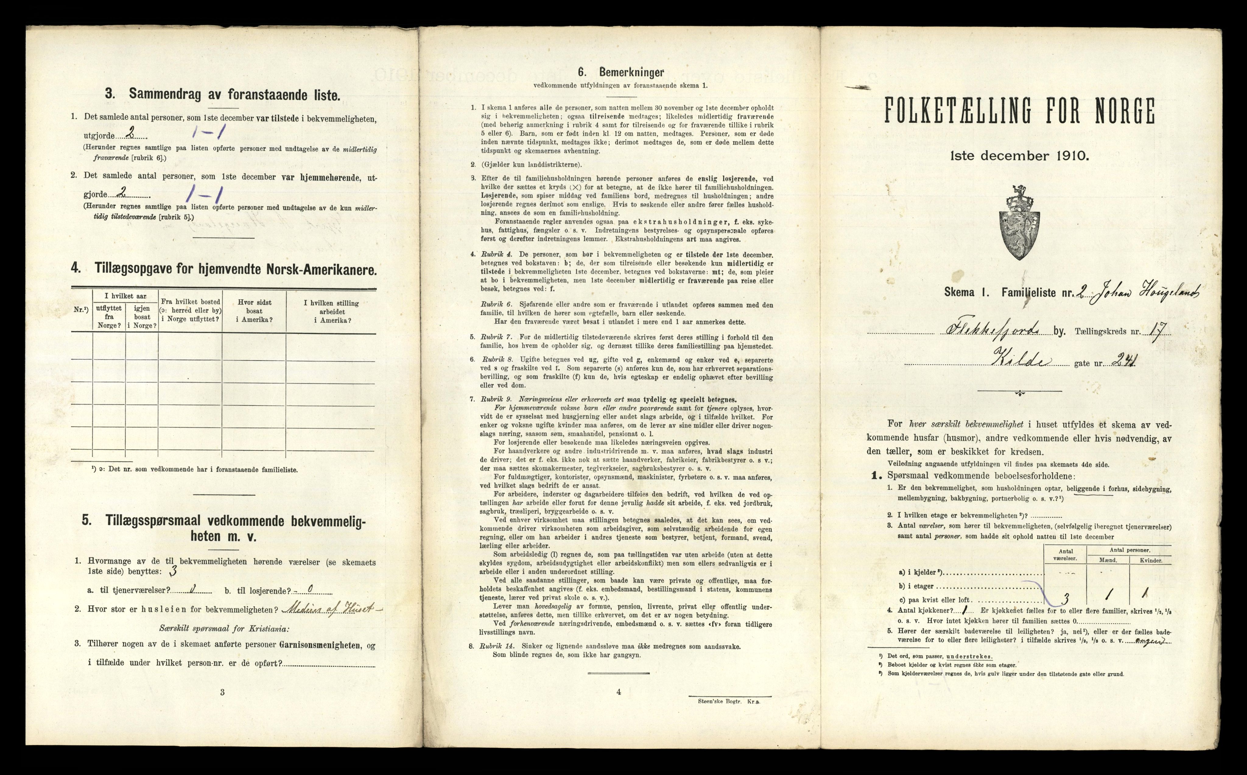 RA, 1910 census for Flekkefjord, 1910, p. 1500