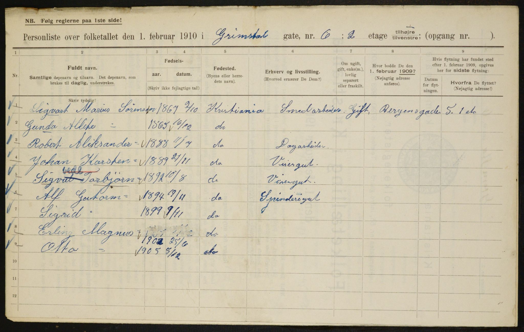 OBA, Municipal Census 1910 for Kristiania, 1910, p. 28463