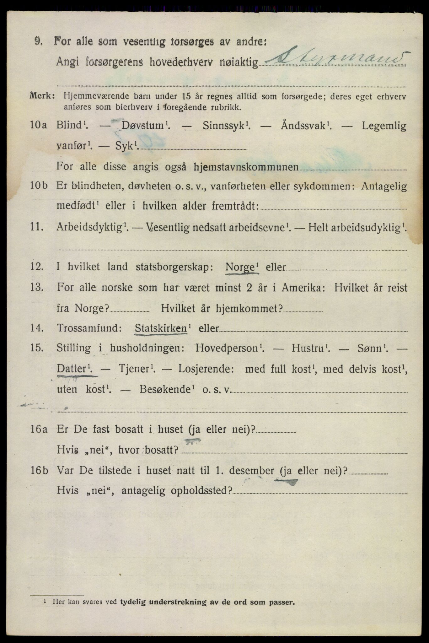 SAKO, 1920 census for Sandeherred, 1920, p. 9703