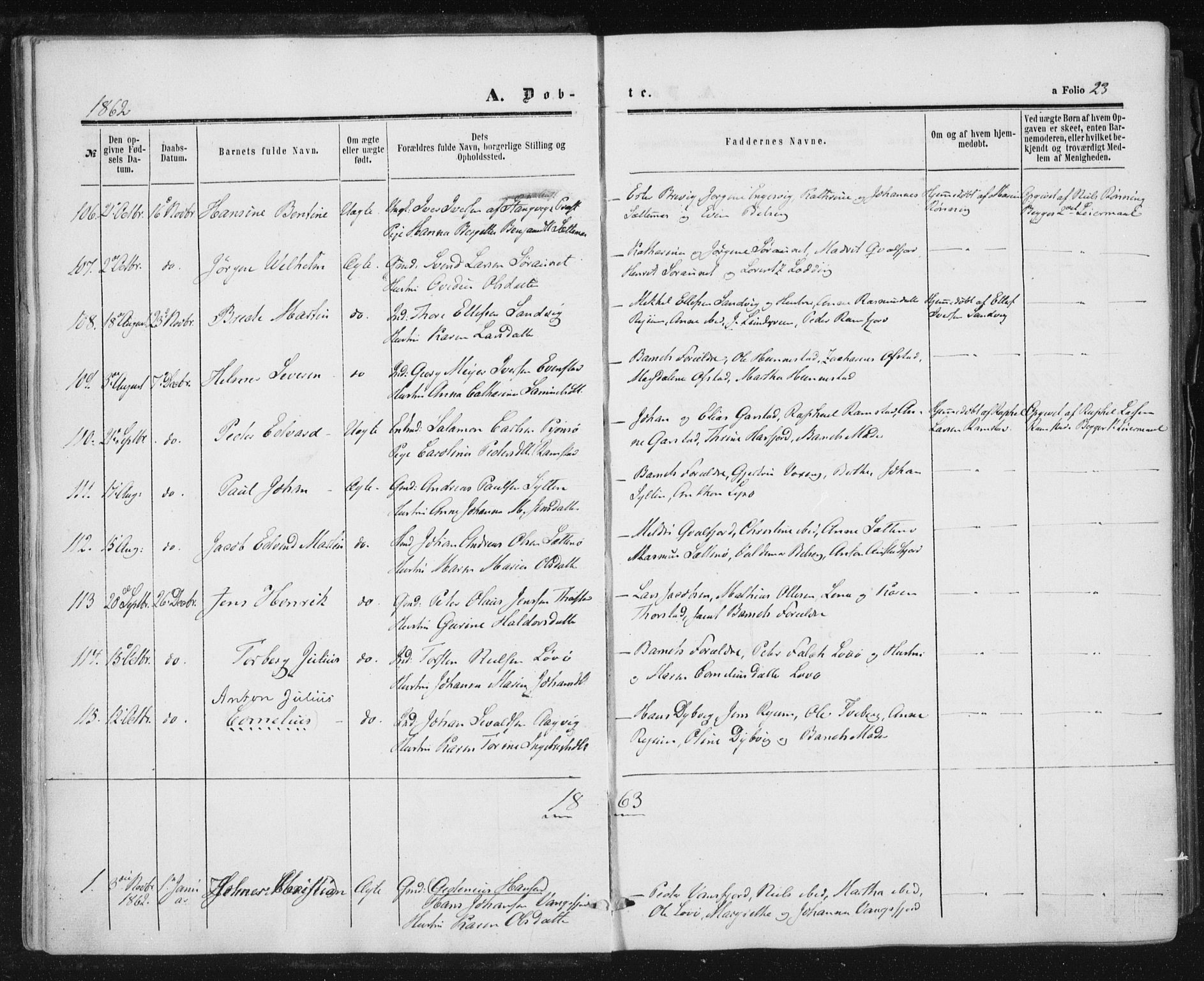 Ministerialprotokoller, klokkerbøker og fødselsregistre - Nord-Trøndelag, SAT/A-1458/784/L0670: Parish register (official) no. 784A05, 1860-1876, p. 23