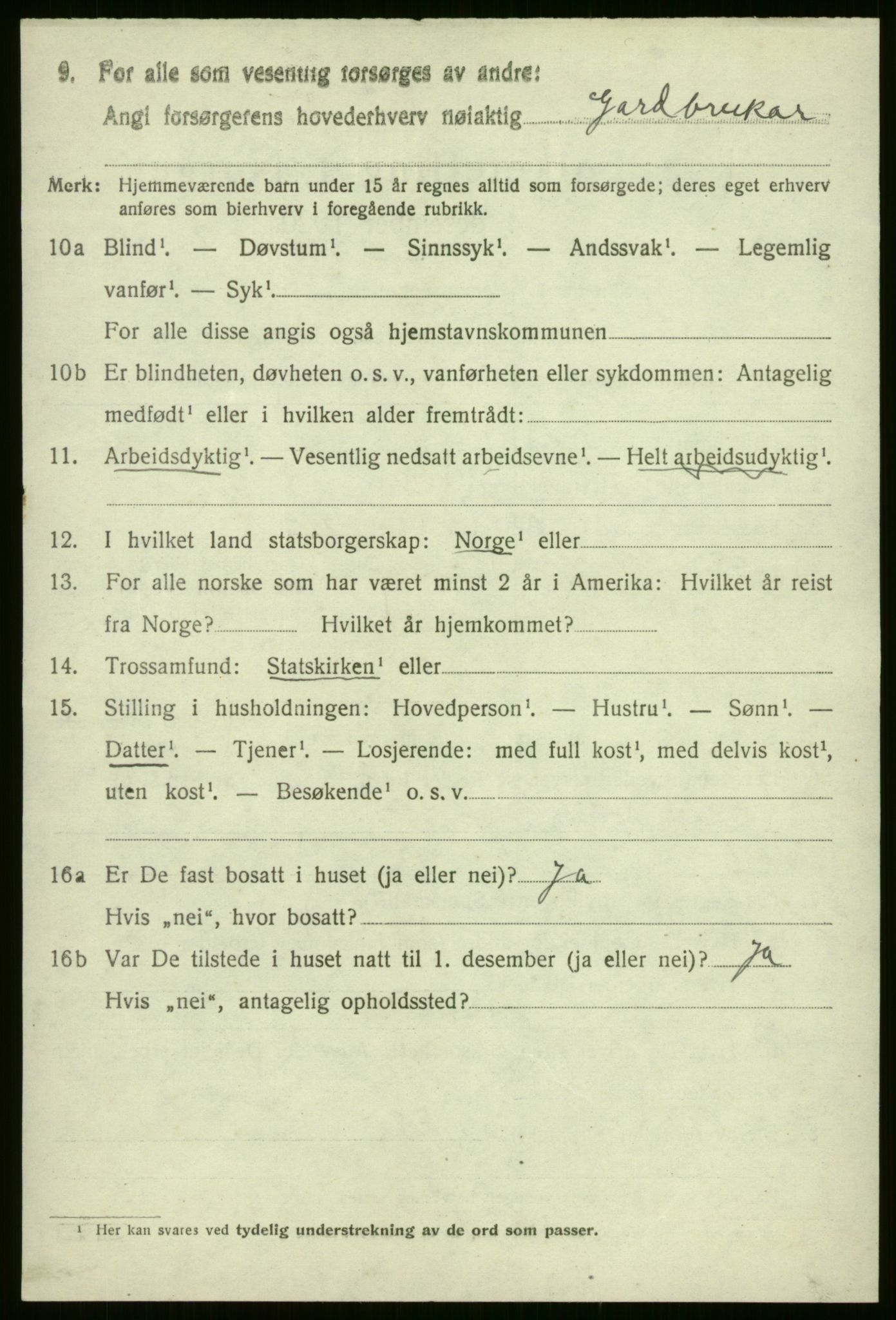 SAB, 1920 census for Evanger, 1920, p. 2324