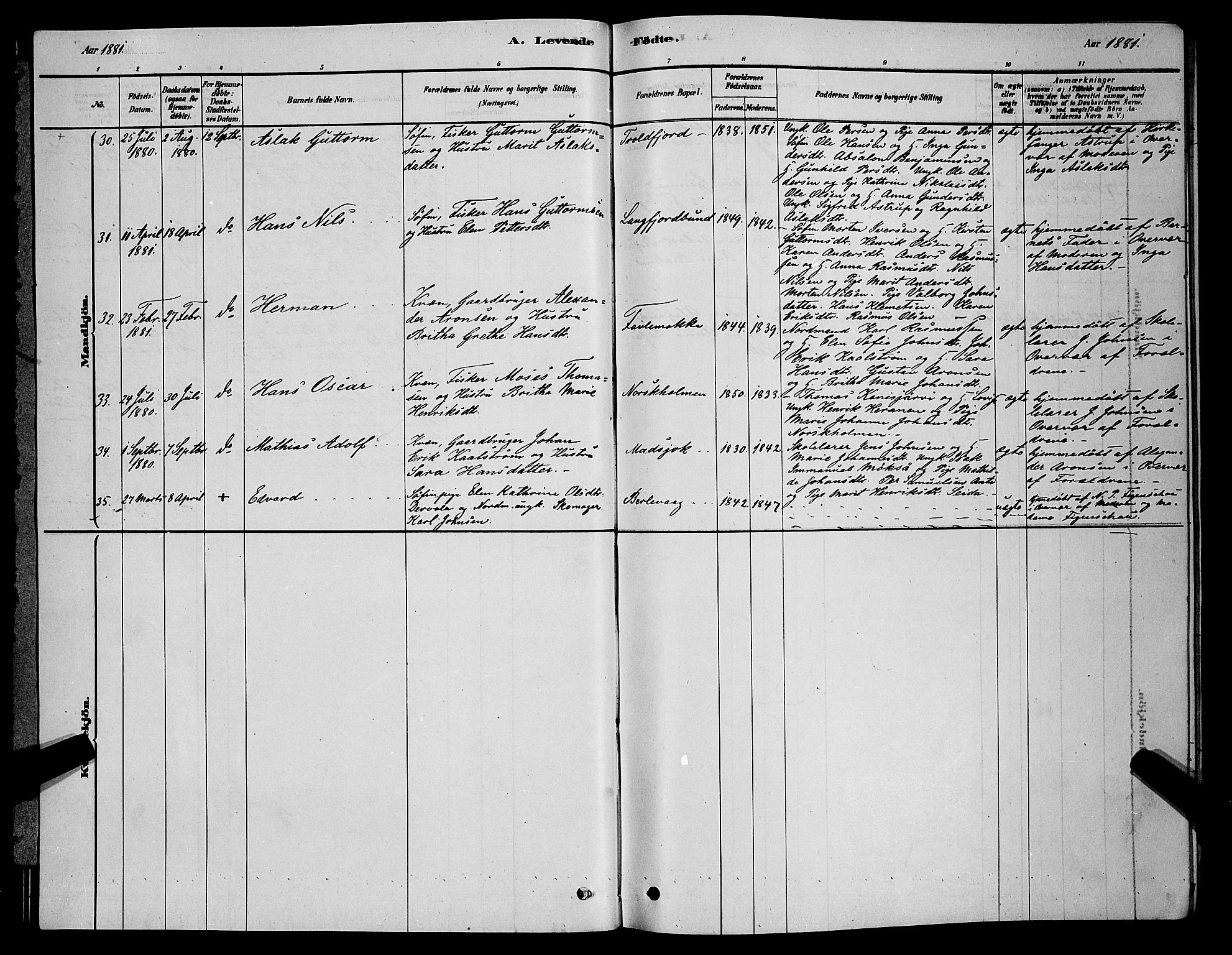 Tana sokneprestkontor, AV/SATØ-S-1334/H/Hb/L0003klokker: Parish register (copy) no. 3, 1878-1890