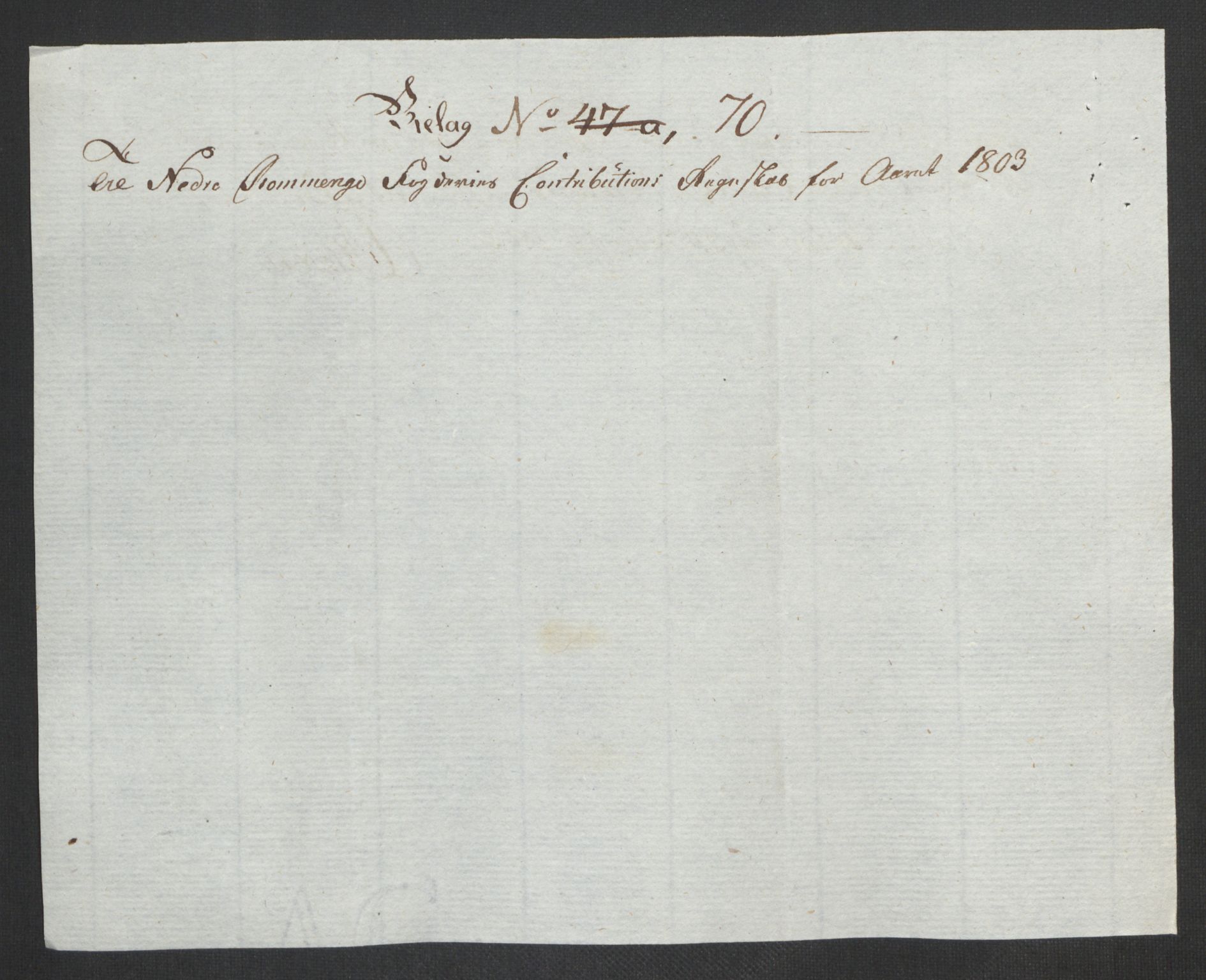 Rentekammeret inntil 1814, Reviderte regnskaper, Fogderegnskap, AV/RA-EA-4092/R11/L0679: Fogderegnskap Nedre Romerike, 1803, p. 206