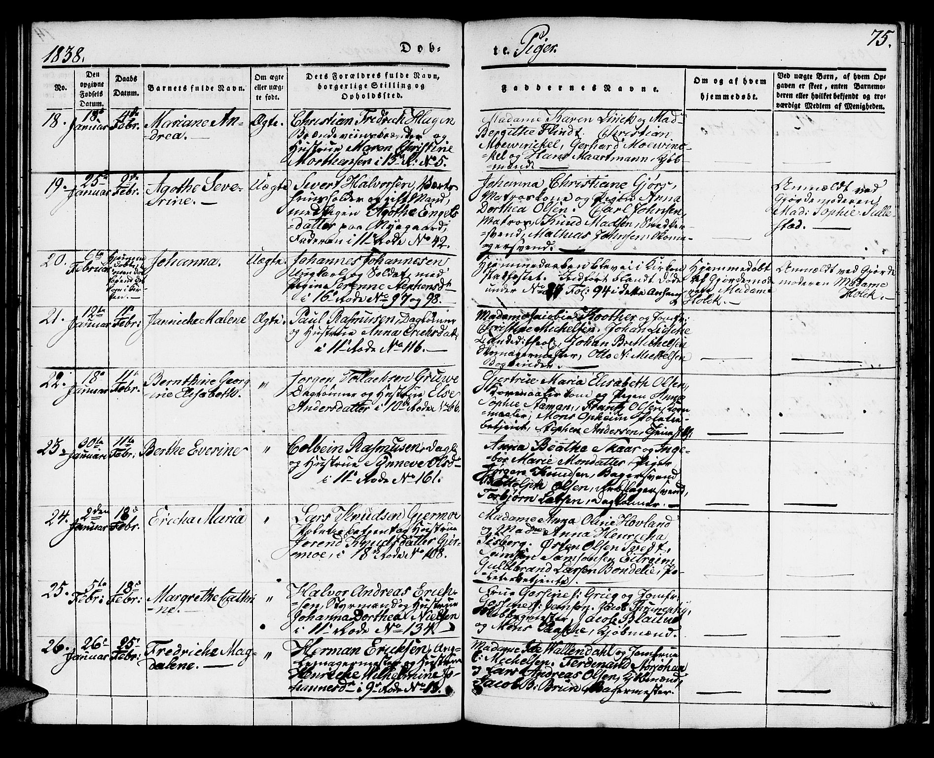 Domkirken sokneprestembete, AV/SAB-A-74801/H/Haa/L0015: Parish register (official) no. A 14, 1835-1840, p. 75