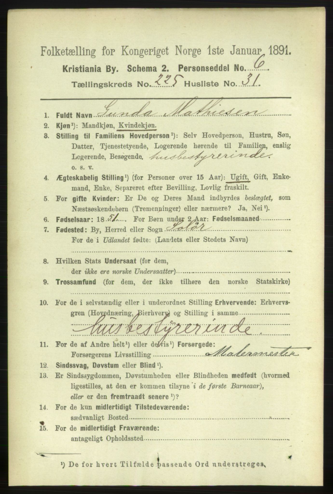 RA, 1891 census for 0301 Kristiania, 1891, p. 137210