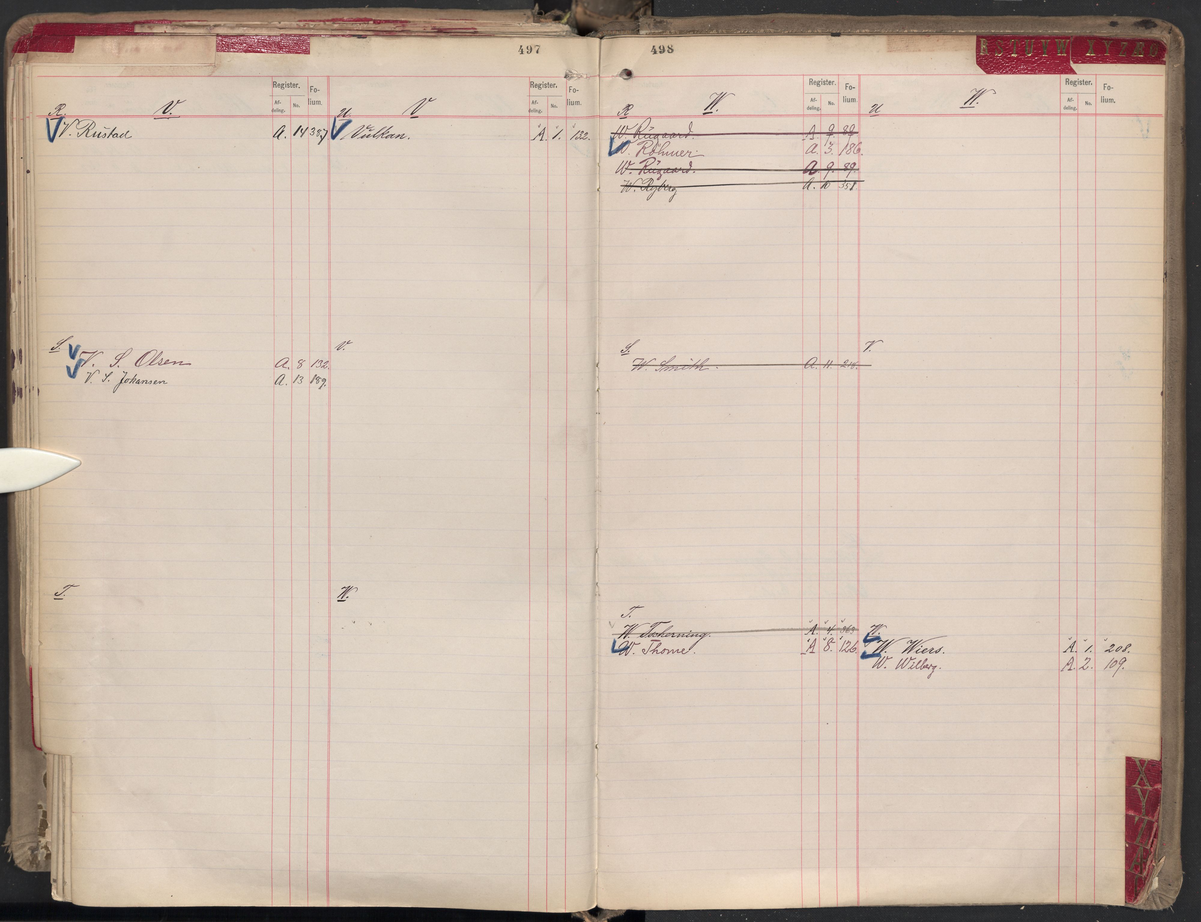 Oslo byfogd avd. II, SAO/A-10942/G/Ga/Gaa/L0001: Firmaregister: A 1-15, B 1-4, C 1, 1890, p. 497-498