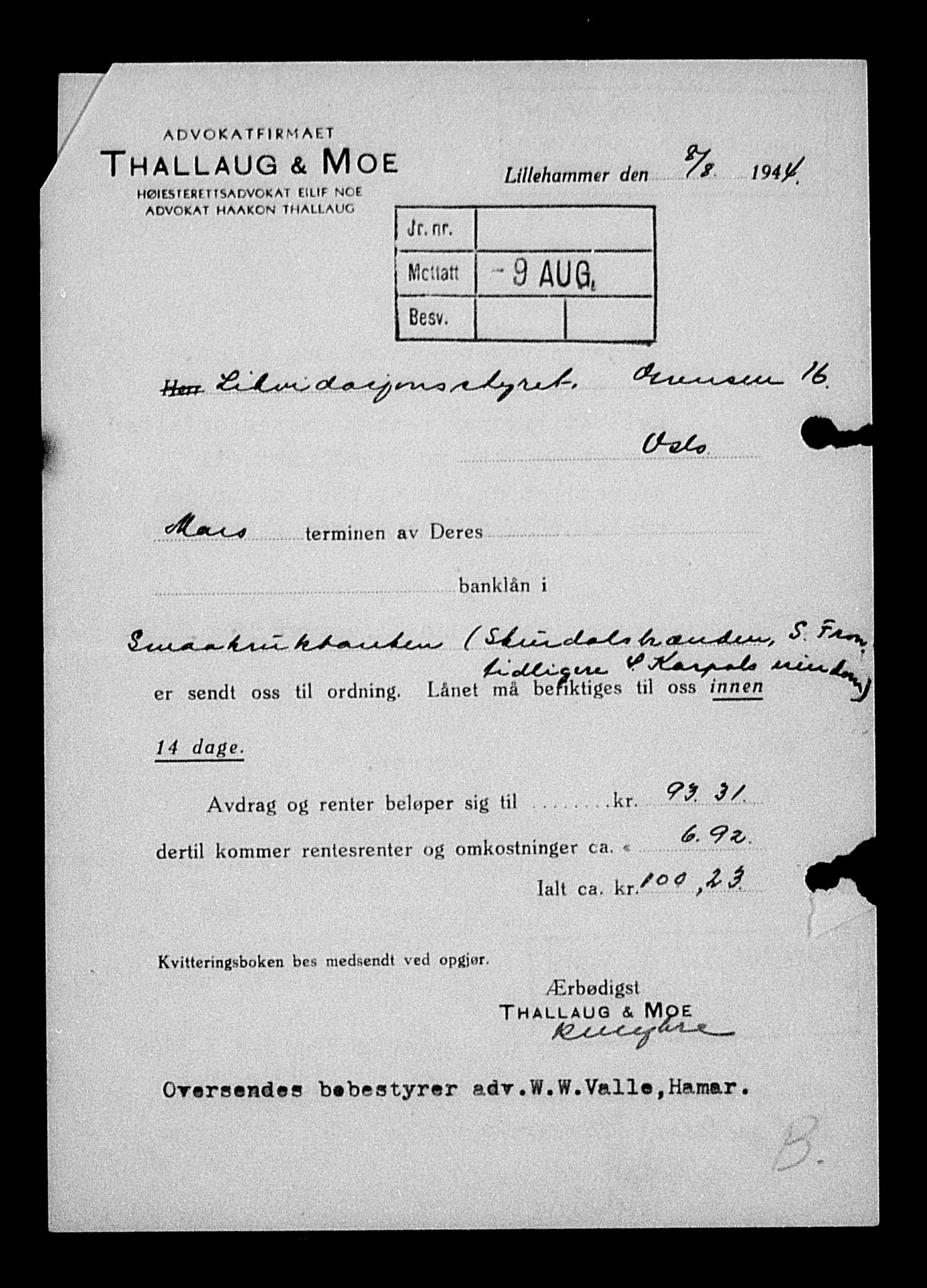 Justisdepartementet, Tilbakeføringskontoret for inndratte formuer, AV/RA-S-1564/H/Hc/Hcc/L0949: --, 1945-1947, p. 544