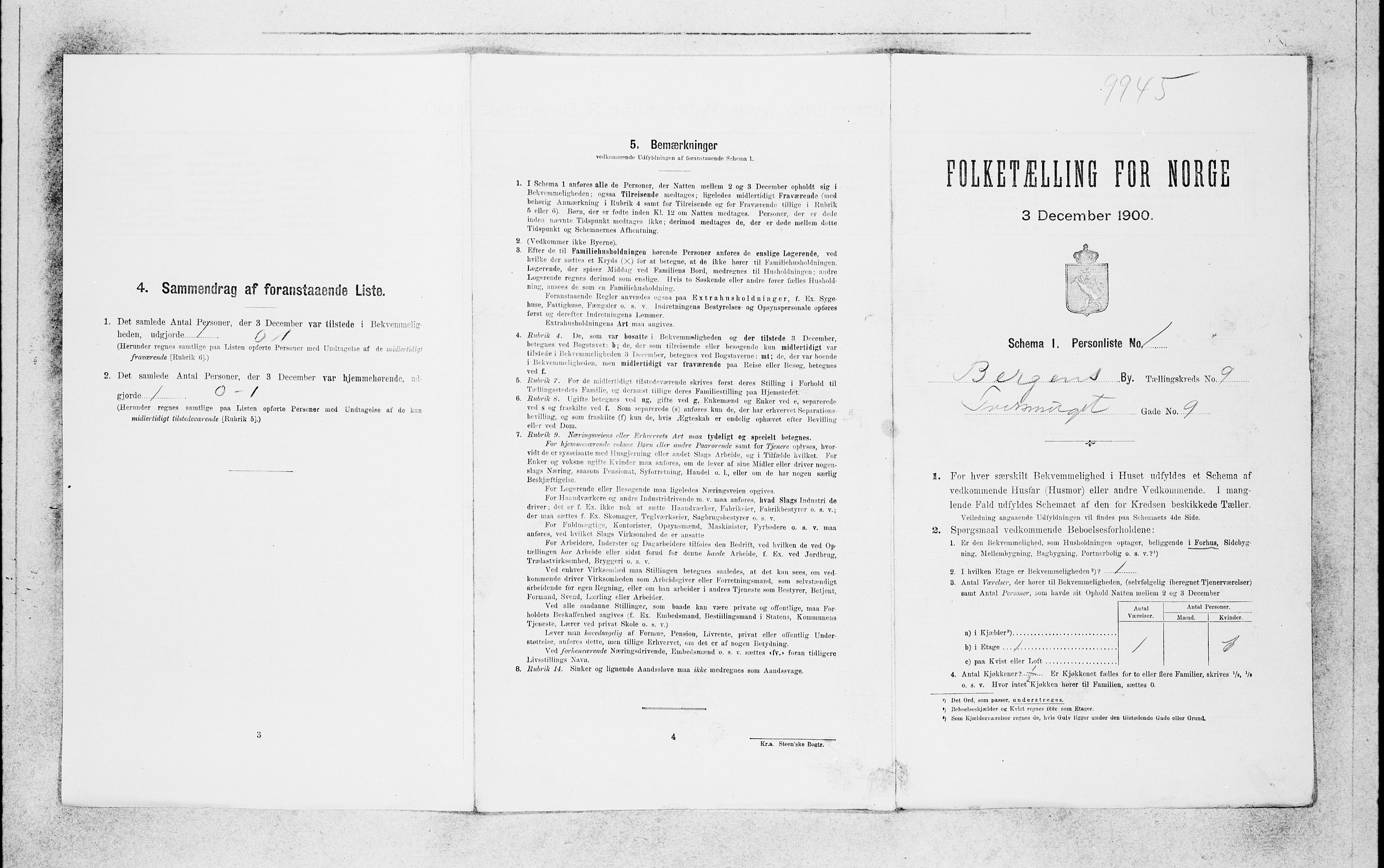 SAB, 1900 census for Bergen, 1900, p. 1741