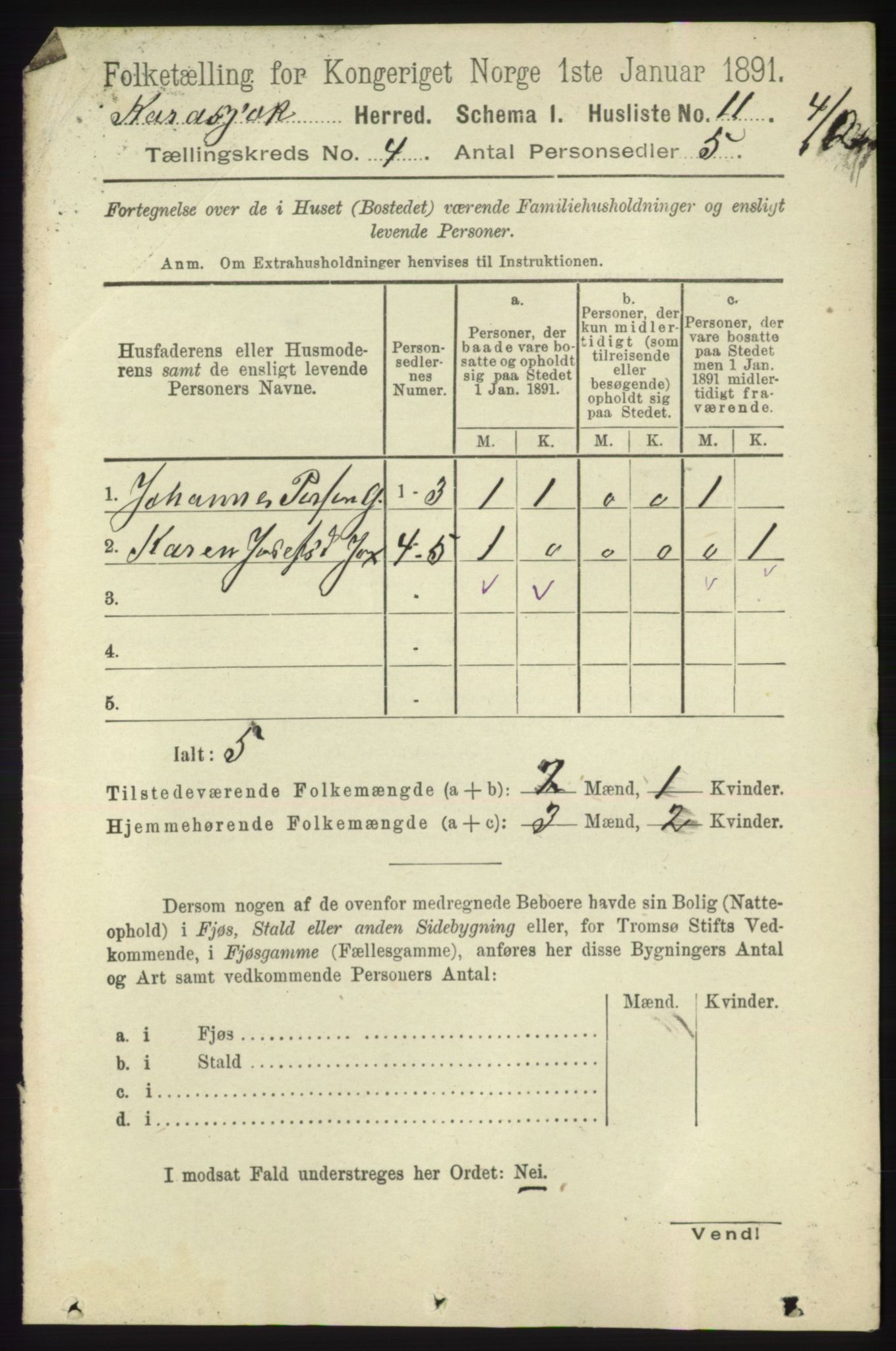 RA, 1891 census for 2021 Karasjok, 1891, p. 685