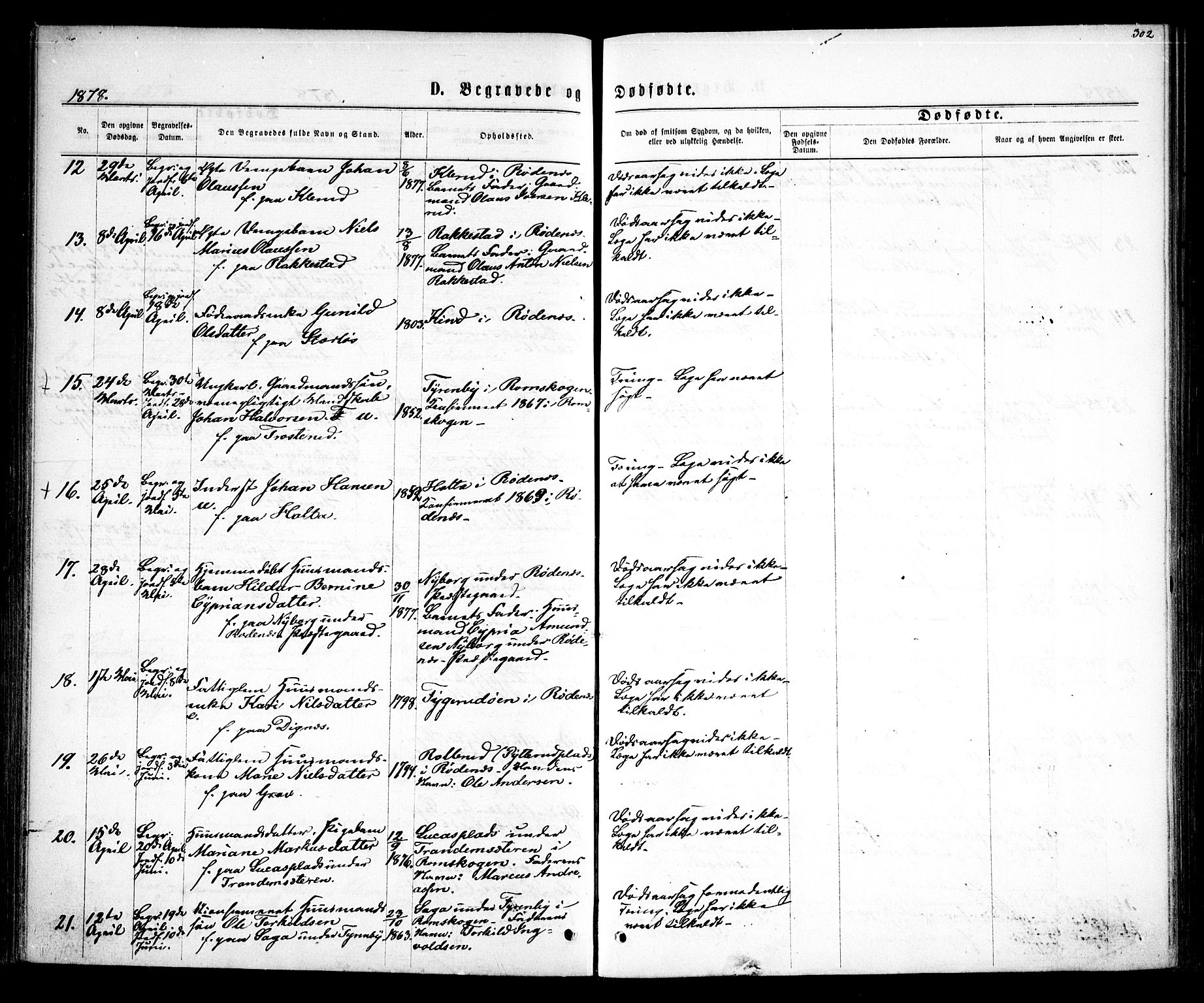 Rødenes prestekontor Kirkebøker, AV/SAO-A-2005/F/Fa/L0008: Parish register (official) no. I 8, 1869-1879, p. 302