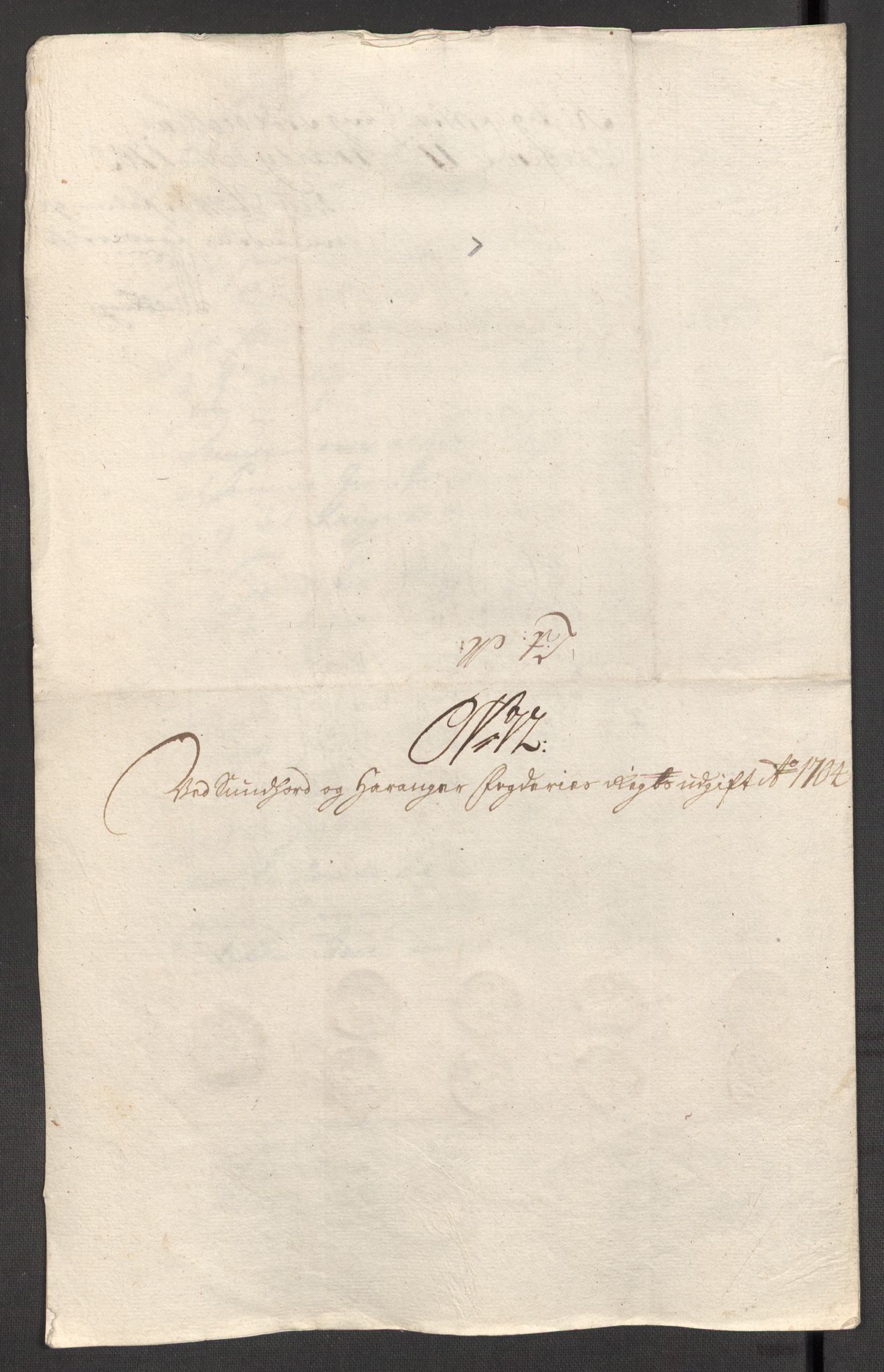 Rentekammeret inntil 1814, Reviderte regnskaper, Fogderegnskap, AV/RA-EA-4092/R48/L2982: Fogderegnskap Sunnhordland og Hardanger, 1704, p. 244