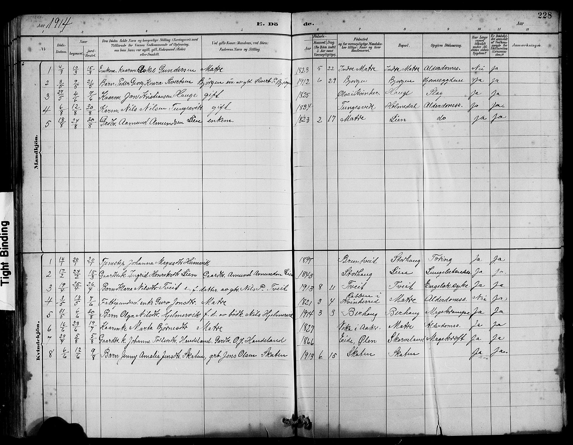 Husnes Sokneprestembete, SAB/A-75901/H/Hab: Parish register (copy) no. B 2, 1884-1914, p. 228