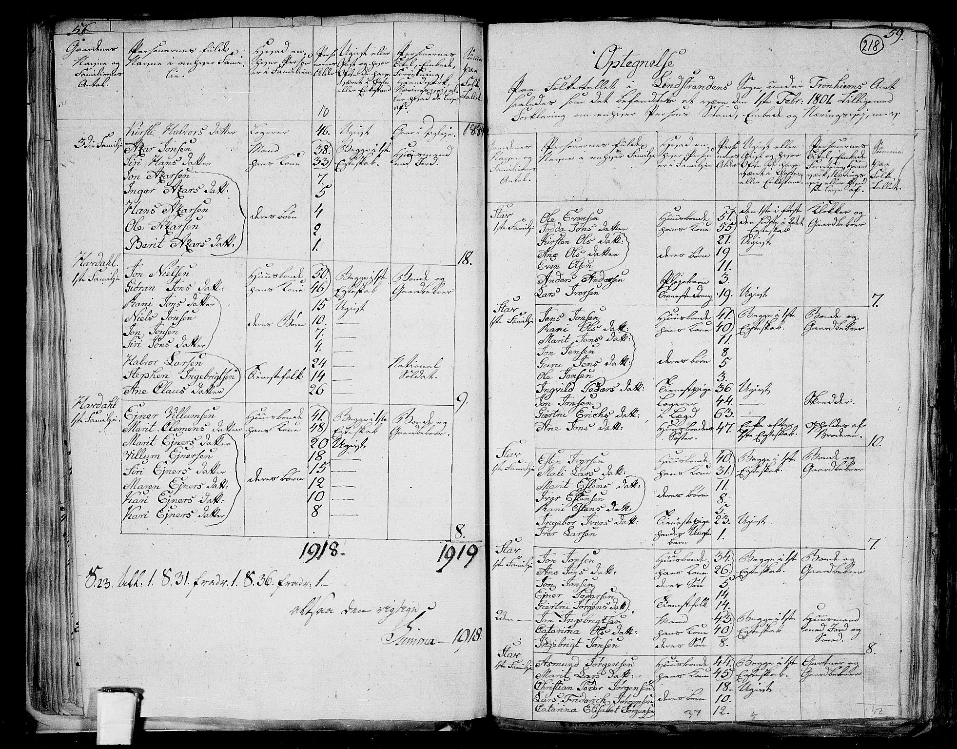 RA, 1801 census for 1653P Melhus, 1801, p. 217b-218a