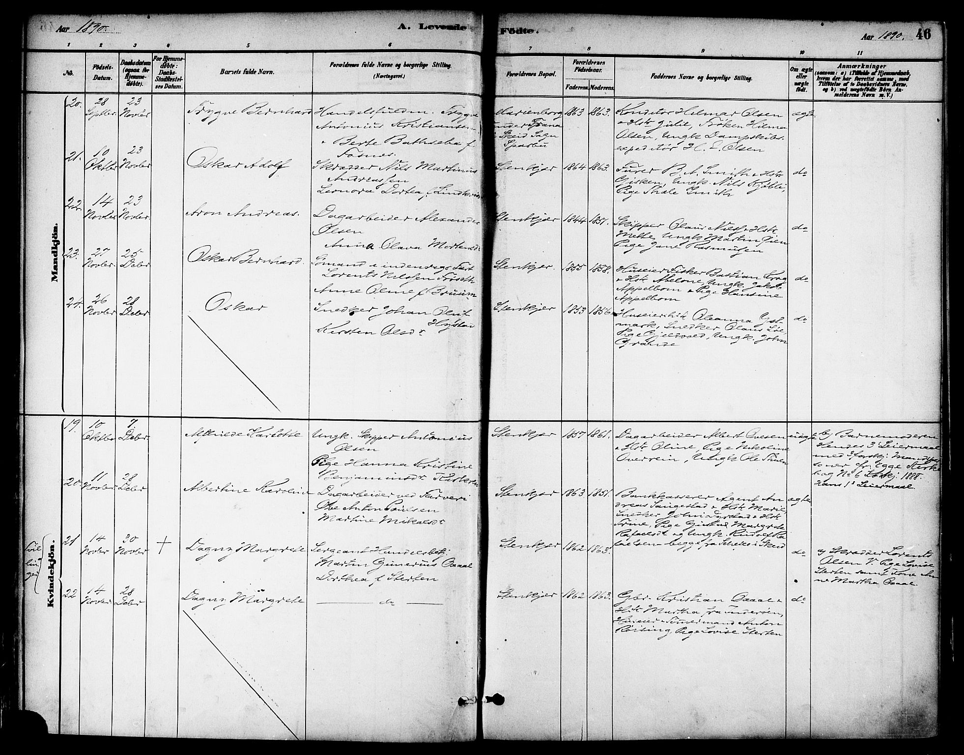 Ministerialprotokoller, klokkerbøker og fødselsregistre - Nord-Trøndelag, SAT/A-1458/739/L0371: Parish register (official) no. 739A03, 1881-1895, p. 46