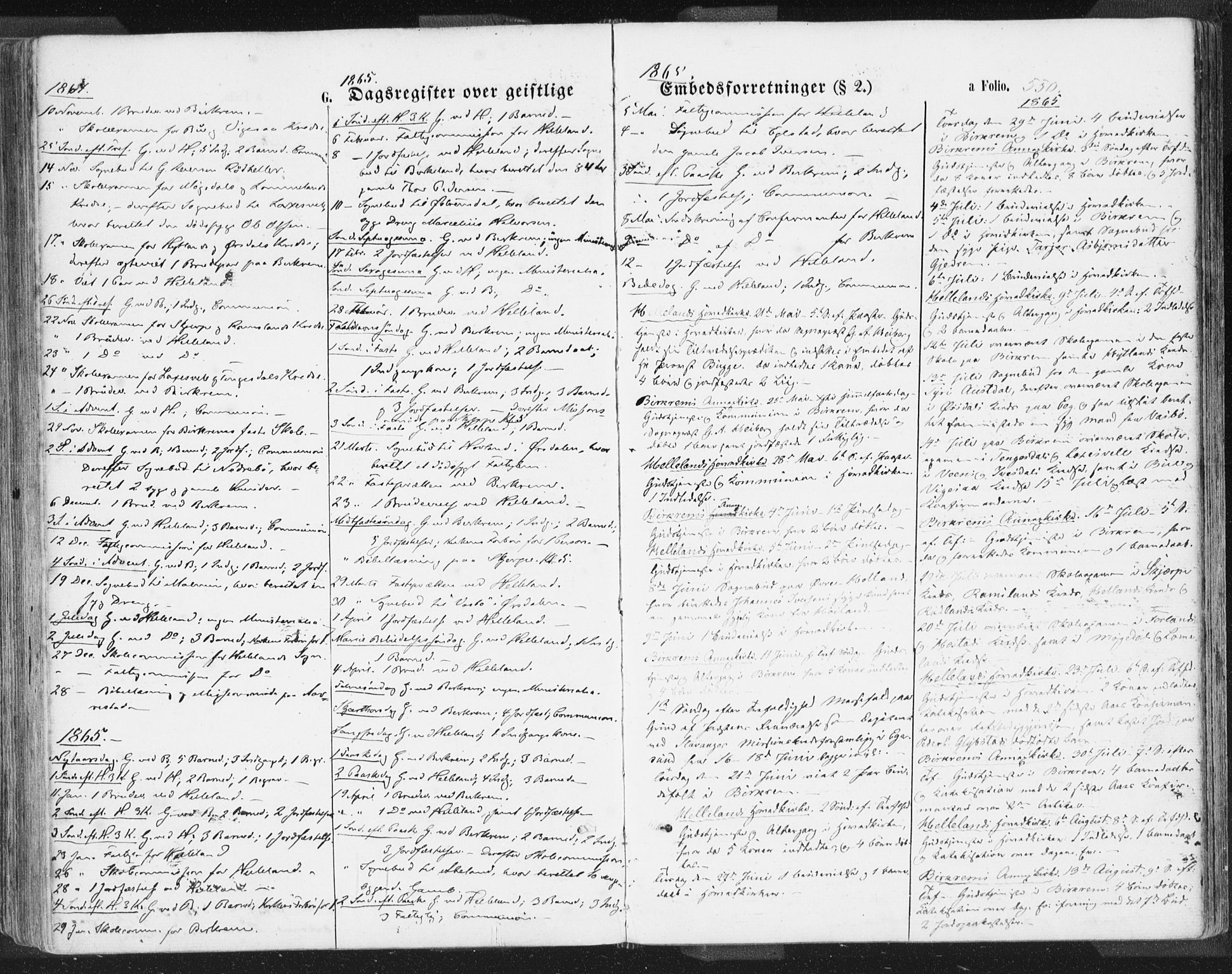 Helleland sokneprestkontor, SAST/A-101810: Parish register (official) no. A 7.2, 1863-1886, p. 550