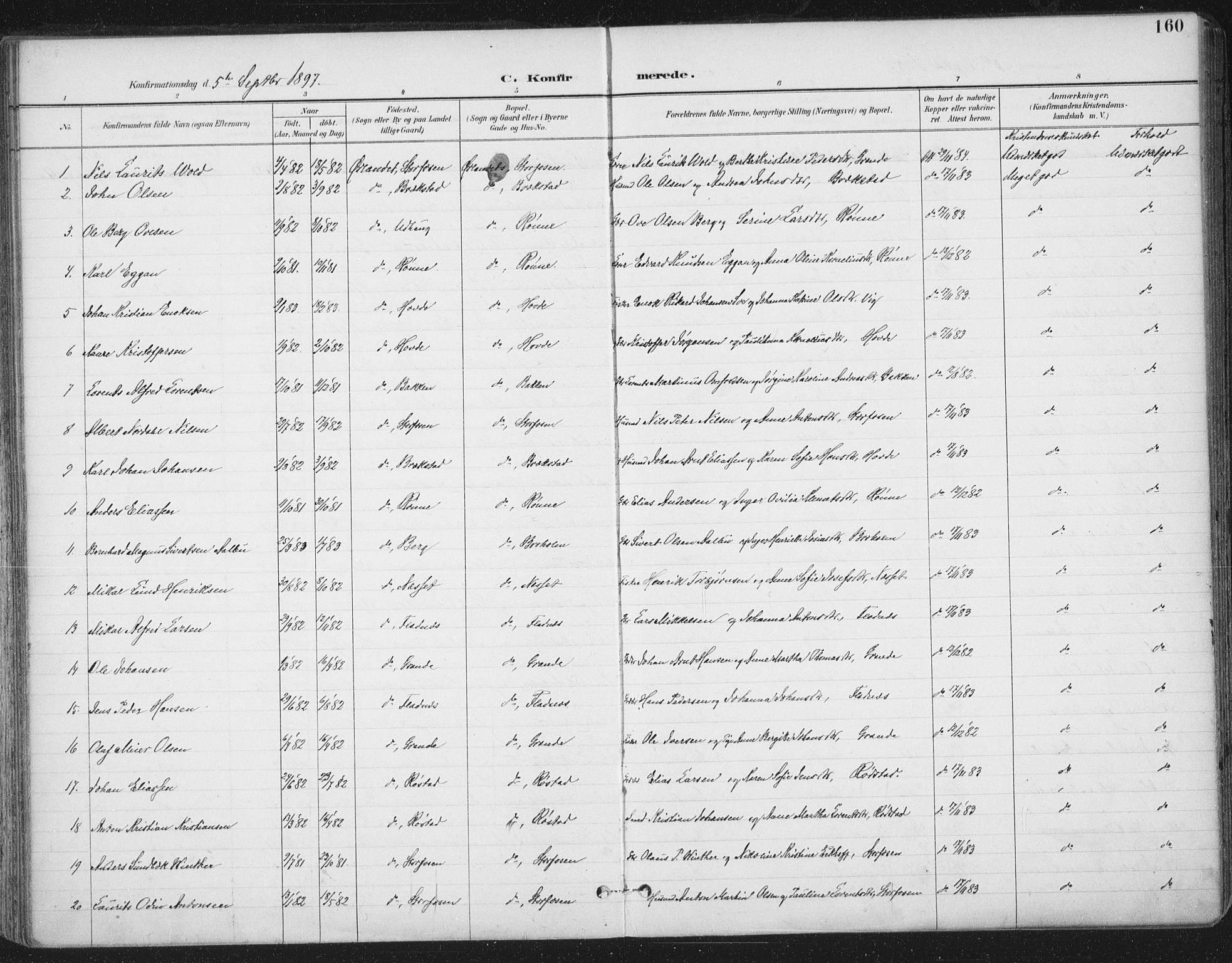 Ministerialprotokoller, klokkerbøker og fødselsregistre - Sør-Trøndelag, SAT/A-1456/659/L0743: Parish register (official) no. 659A13, 1893-1910, p. 160