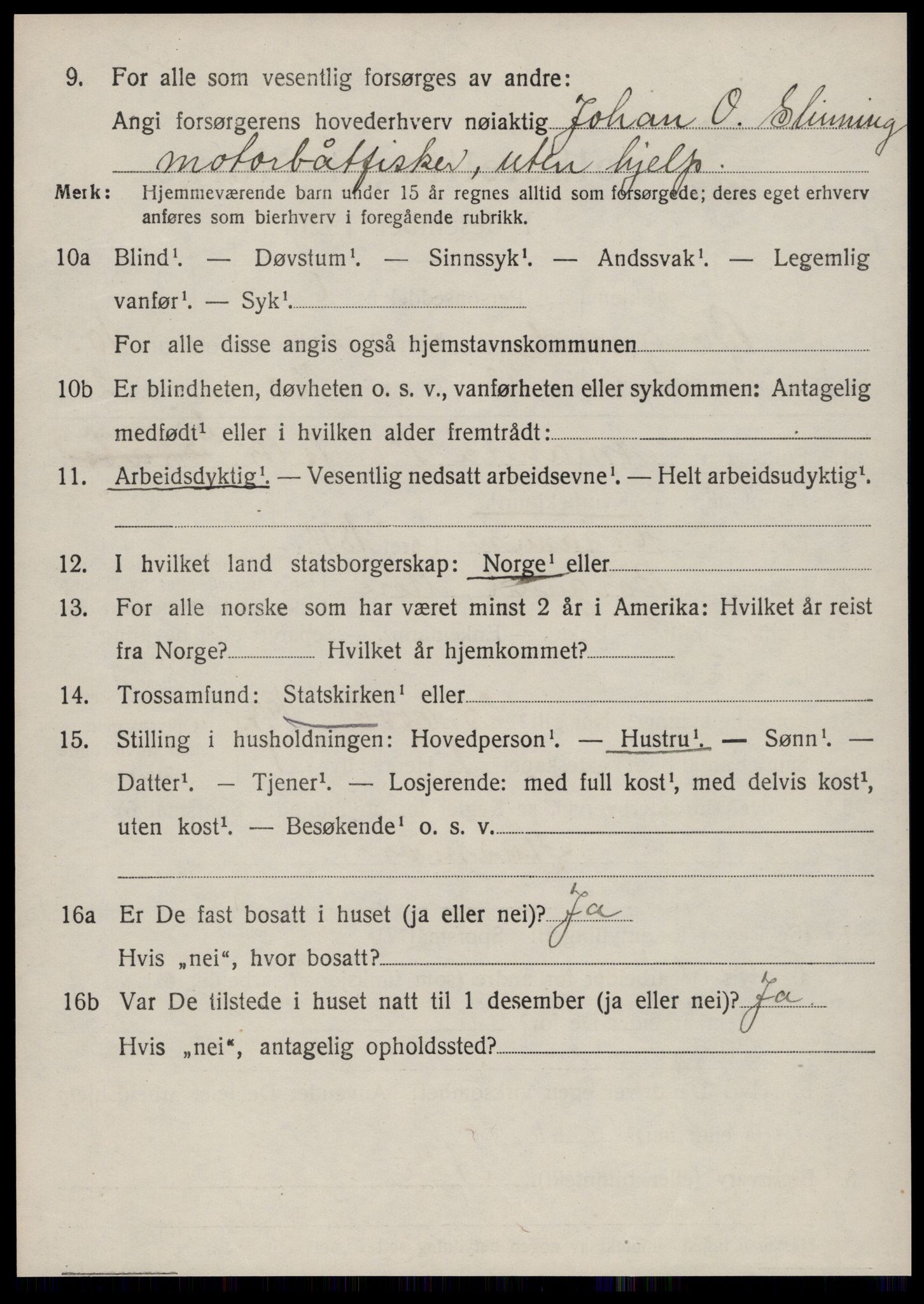 SAT, 1920 census for Borgund, 1920, p. 9661