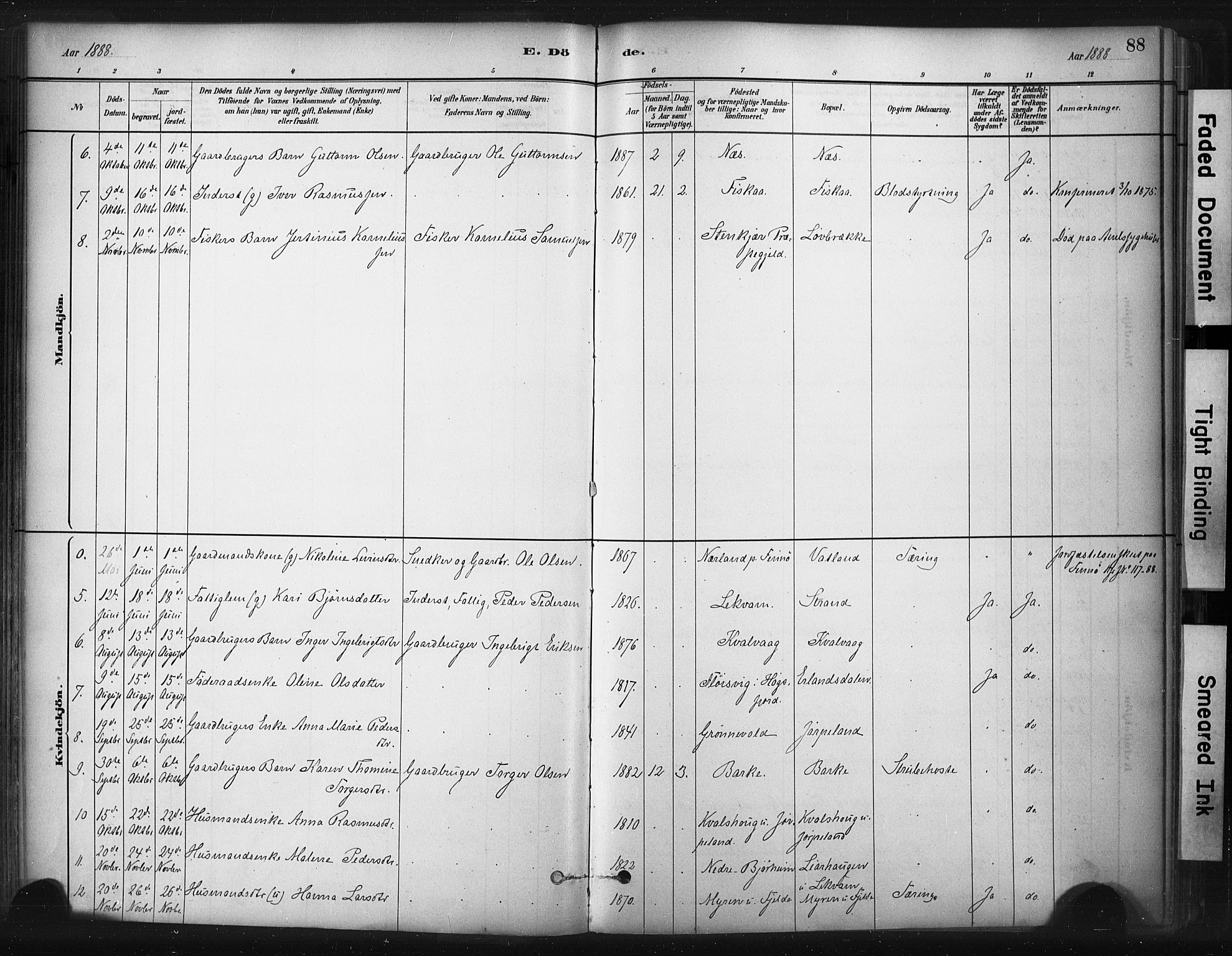 Strand sokneprestkontor, AV/SAST-A-101828/H/Ha/Haa/L0010: Parish register (official) no. A 10, 1882-1929, p. 88