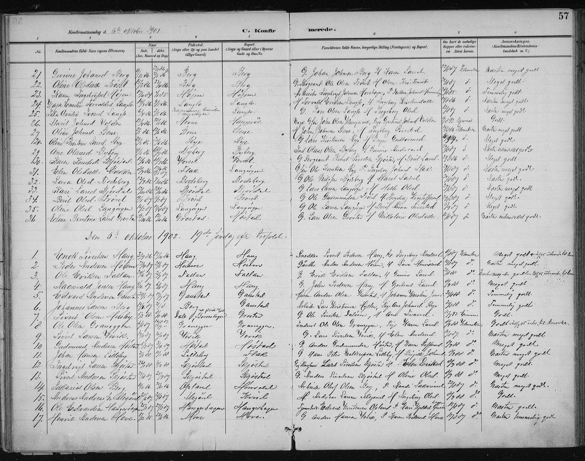 Ministerialprotokoller, klokkerbøker og fødselsregistre - Sør-Trøndelag, SAT/A-1456/612/L0380: Parish register (official) no. 612A12, 1898-1907, p. 57