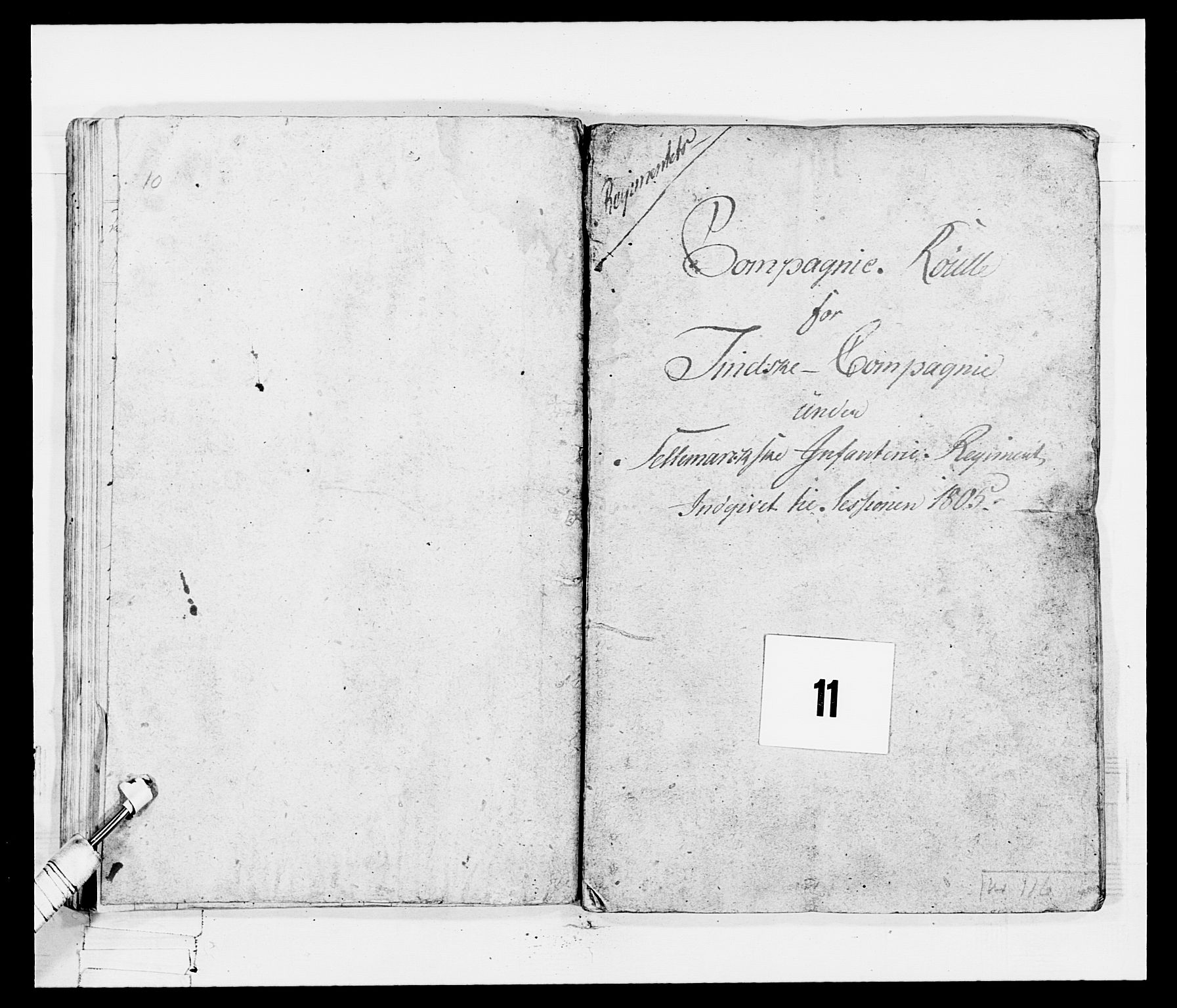 Generalitets- og kommissariatskollegiet, Det kongelige norske kommissariatskollegium, AV/RA-EA-5420/E/Eh/L0115: Telemarkske nasjonale infanteriregiment, 1802-1805, p. 484