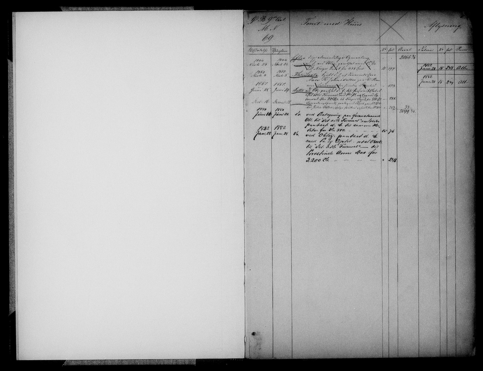 Kristiansand byrett, SAK/1223-0001/G/Ga/L0040: Mortgage register no. 40, 1796-1882, p. 1
