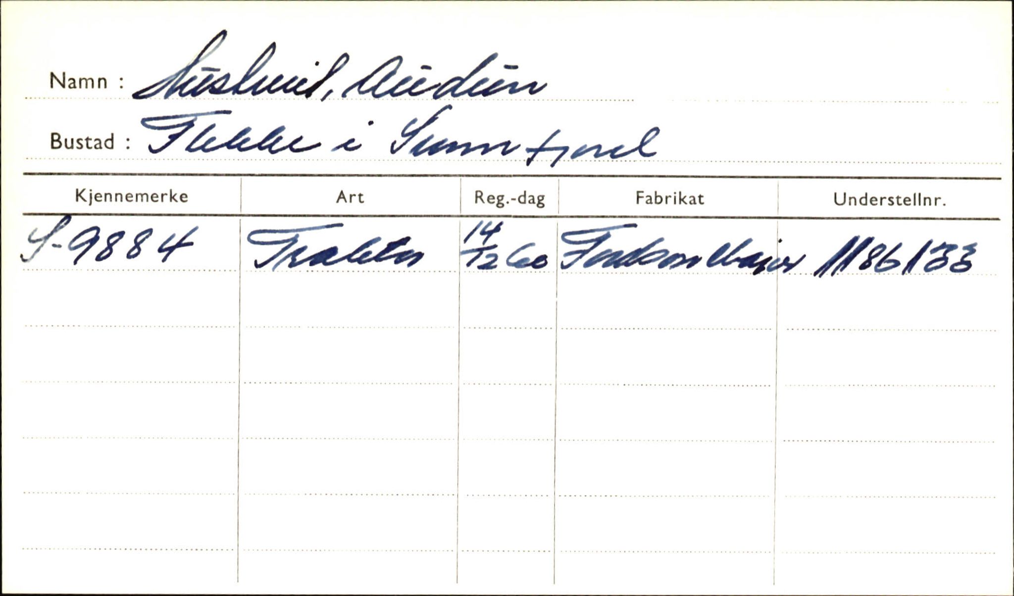Statens vegvesen, Sogn og Fjordane vegkontor, SAB/A-5301/4/F/L0001A: Eigarregister Fjordane til 1.6.1961, 1930-1961, p. 783