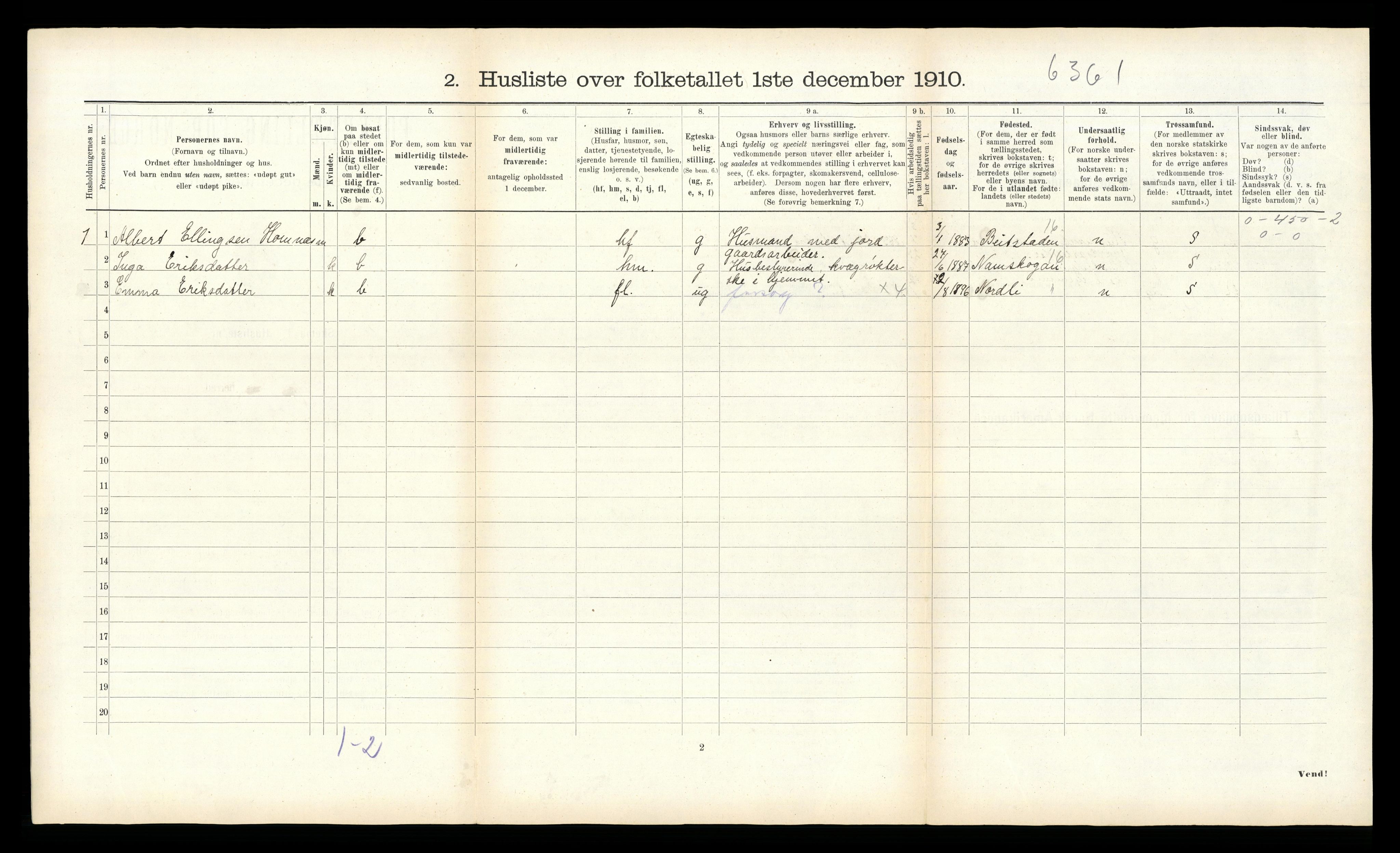 RA, 1910 census for Egge, 1910, p. 394