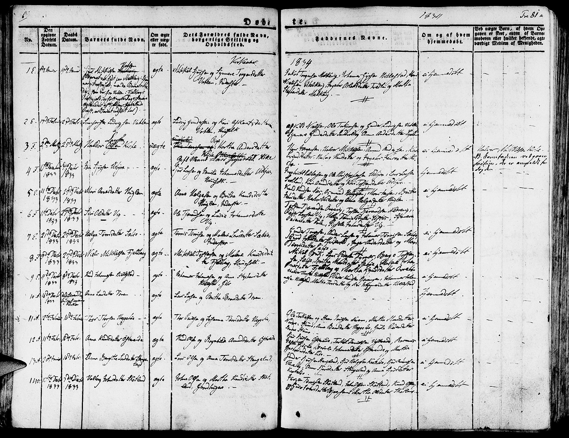 Fjelberg sokneprestembete, AV/SAB-A-75201/H/Haa: Parish register (official) no. A 5, 1822-1834, p. 81