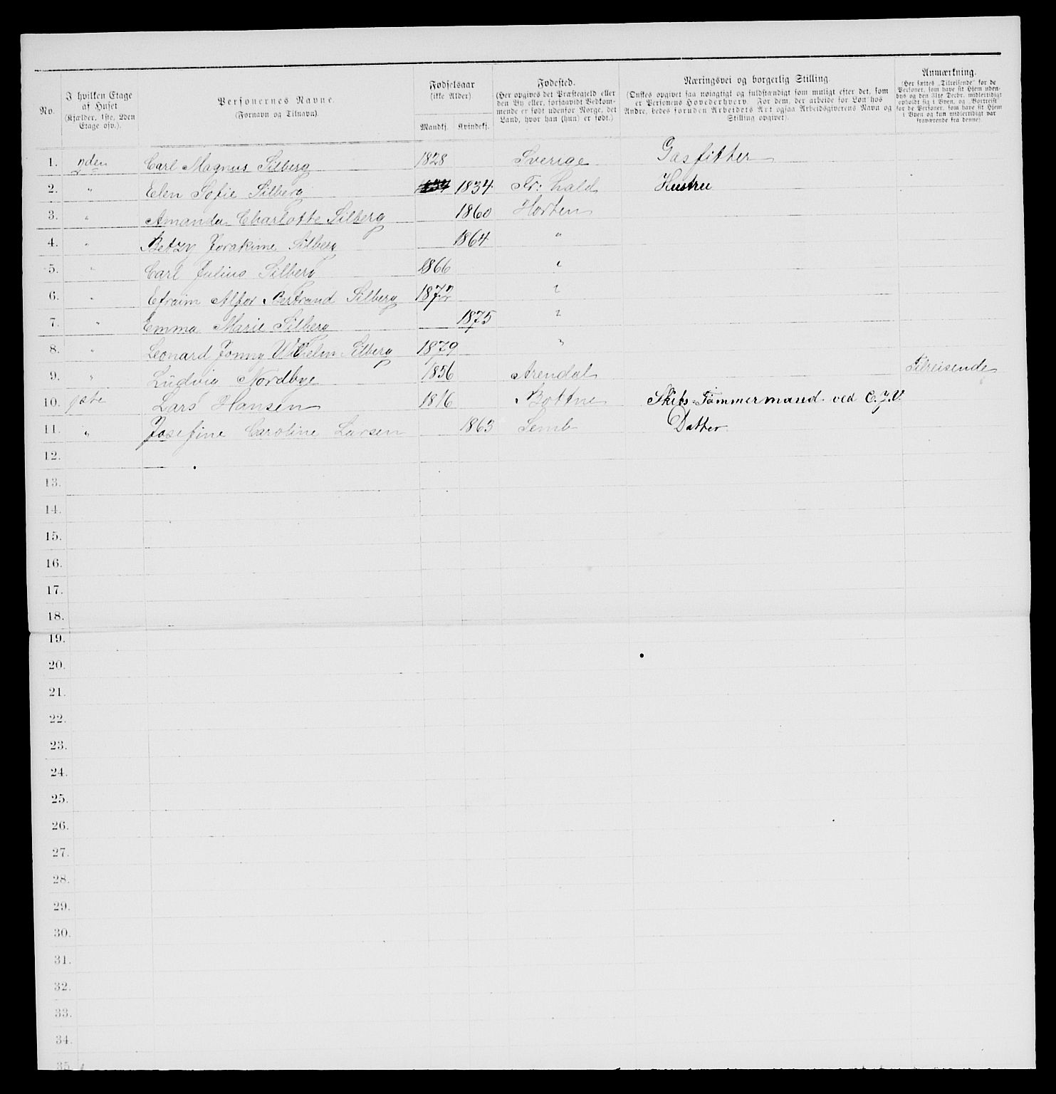 SAKO, 1885 census for 0703 Horten, 1885, p. 347
