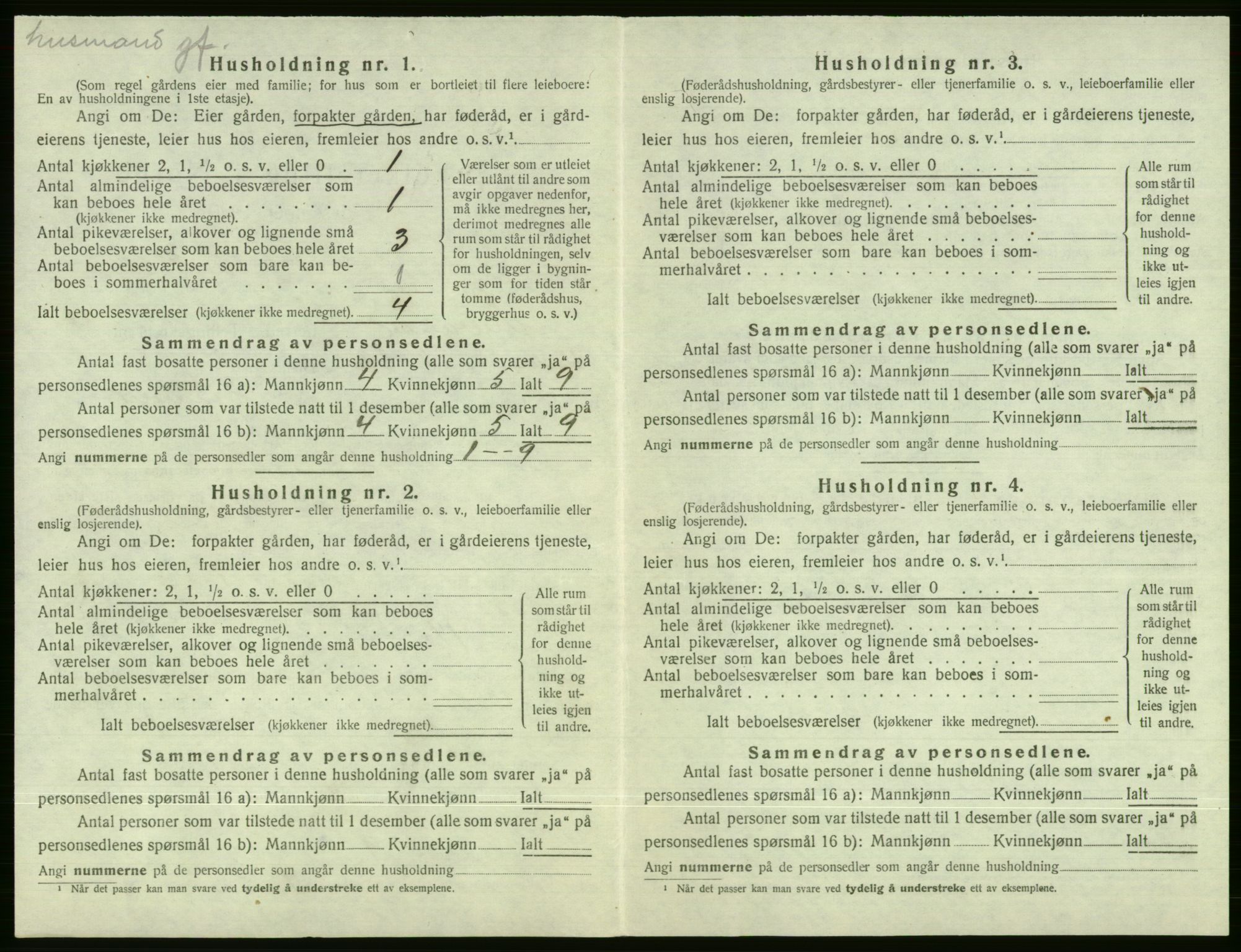 SAB, 1920 census for Evanger, 1920, p. 180