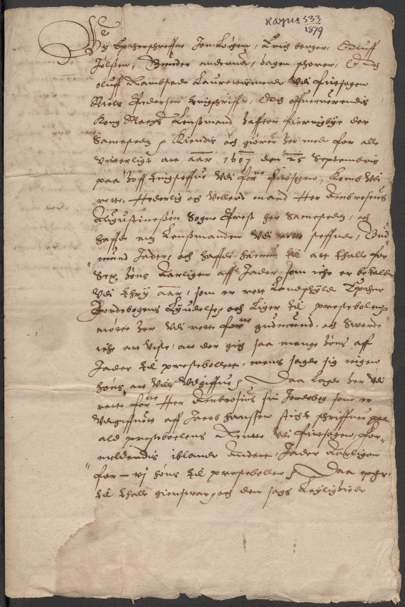 Riksarkivets diplomsamling, AV/RA-EA-5965/F15/L0008: Prestearkiv - Akershus, 1581-1619, p. 54