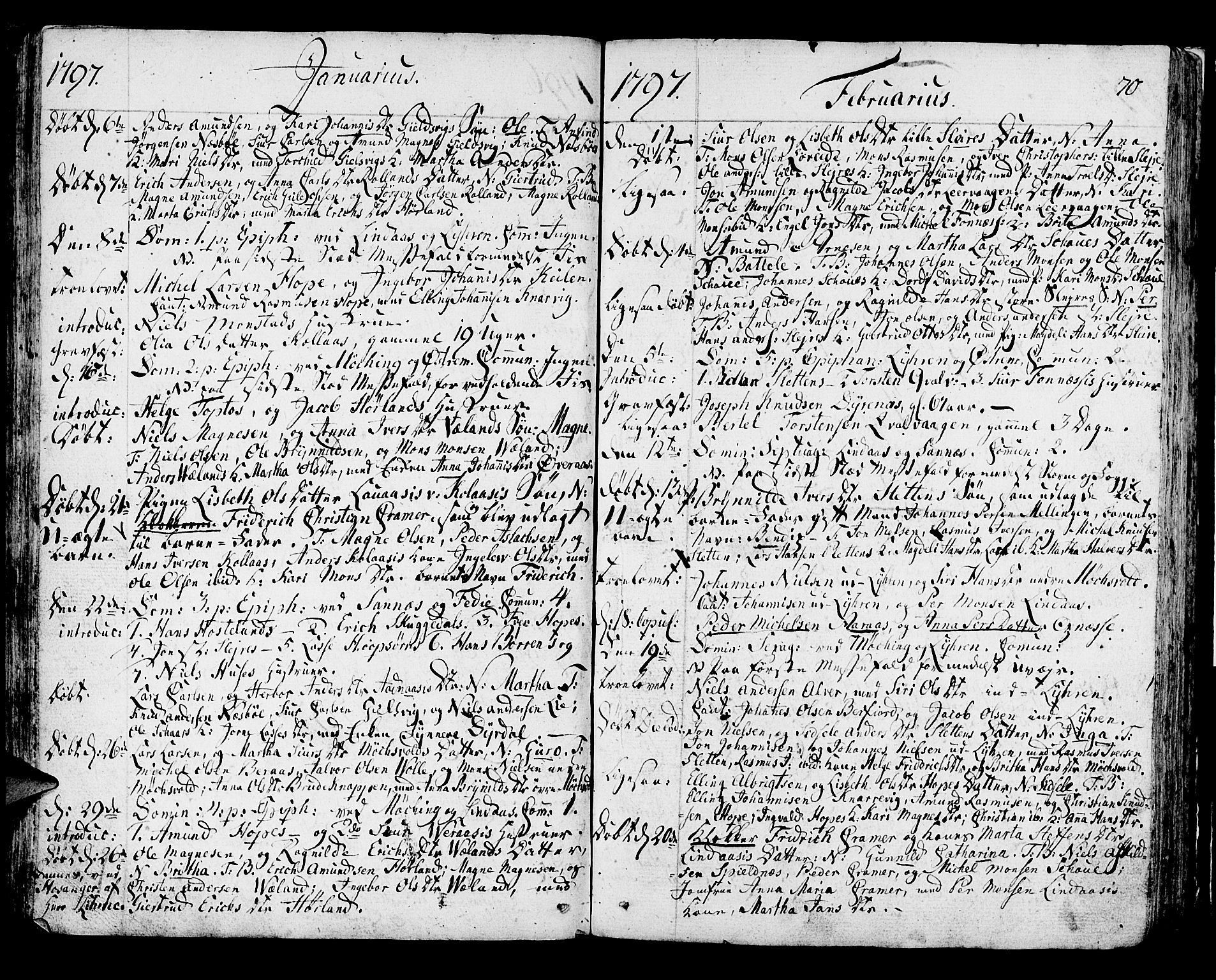 Lindås Sokneprestembete, SAB/A-76701/H/Haa: Parish register (official) no. A 5, 1791-1813, p. 70