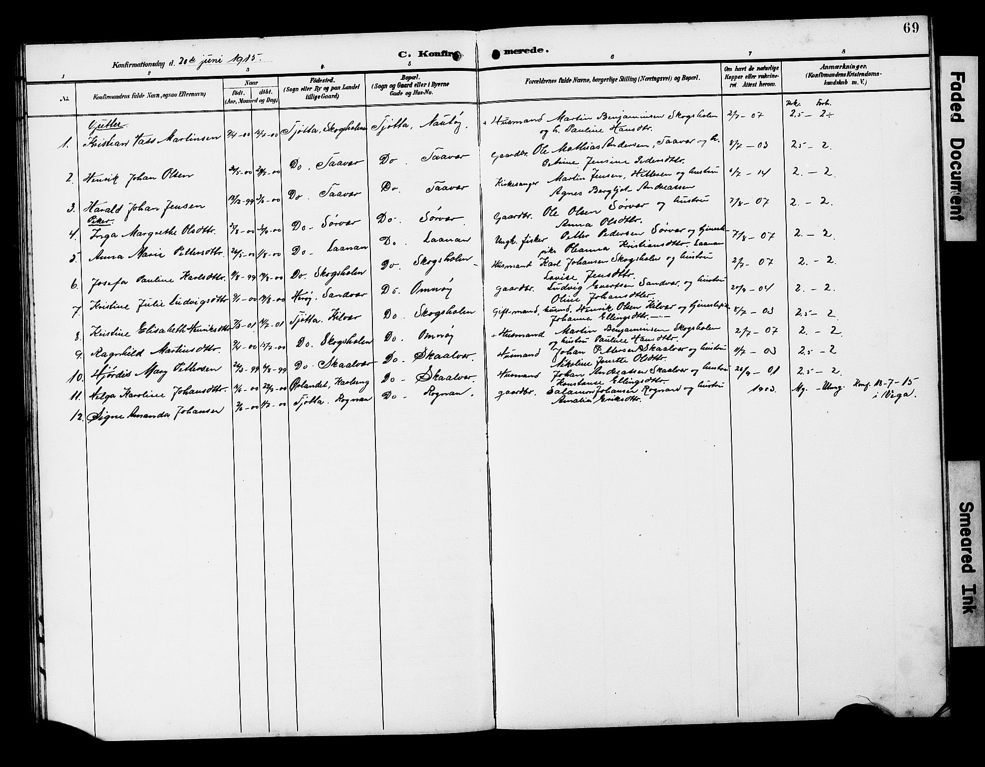 Ministerialprotokoller, klokkerbøker og fødselsregistre - Nordland, SAT/A-1459/818/L0273: Parish register (copy) no. 818C01, 1893-1928, p. 69