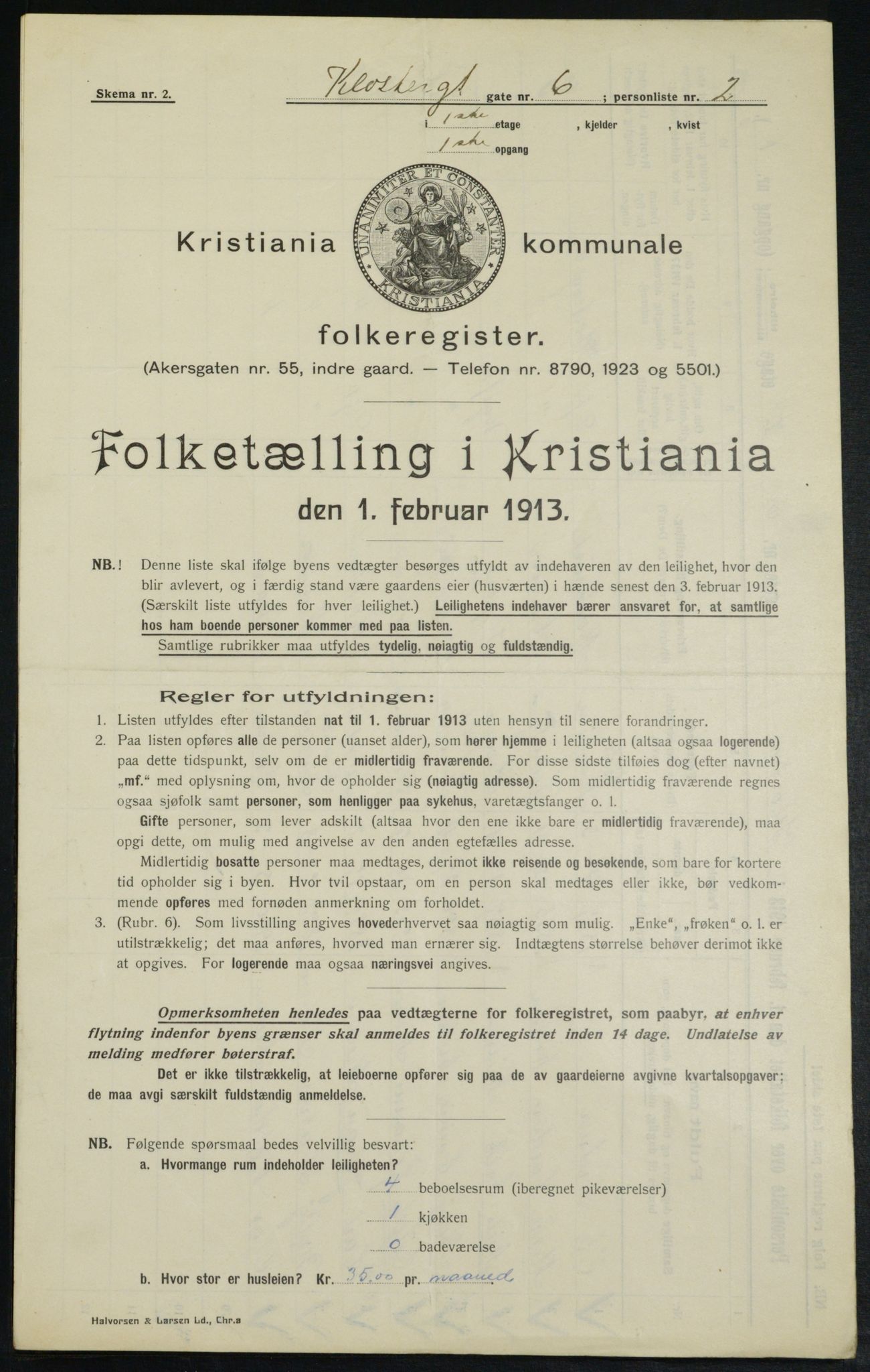 OBA, Municipal Census 1913 for Kristiania, 1913, p. 51871