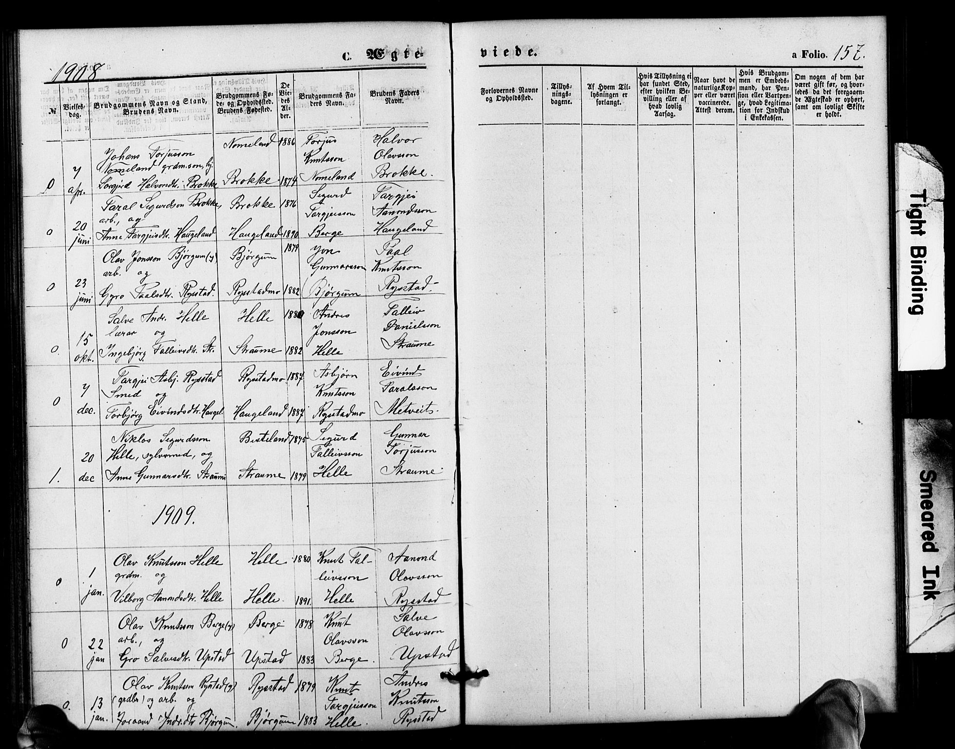 Valle sokneprestkontor, SAK/1111-0044/F/Fb/Fbb/L0002: Parish register (copy) no. B 2, 1875-1921, p. 157