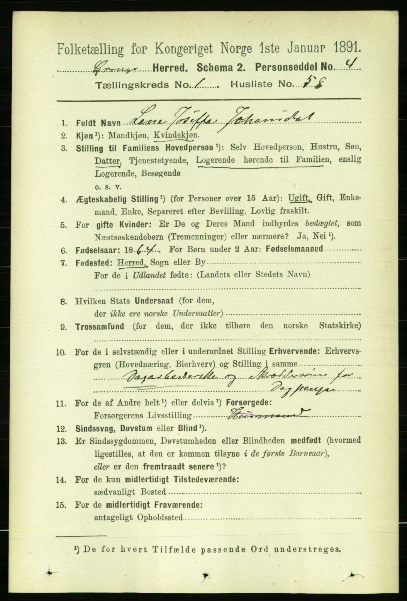 RA, 1891 census for 1742 Grong, 1891, p. 477