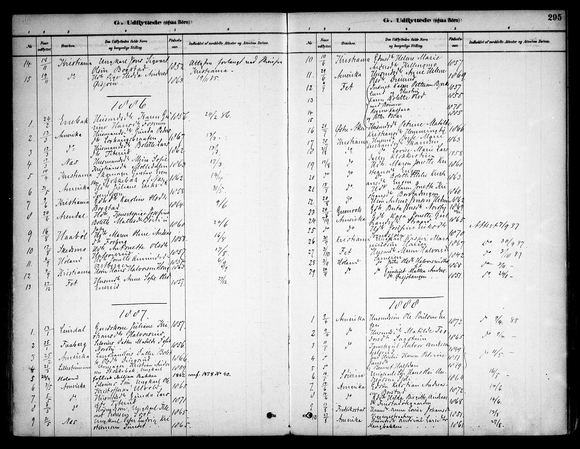 Aurskog prestekontor Kirkebøker, SAO/A-10304a/F/Fa/L0008: Parish register (official) no. I 8, 1878-1937, p. 295