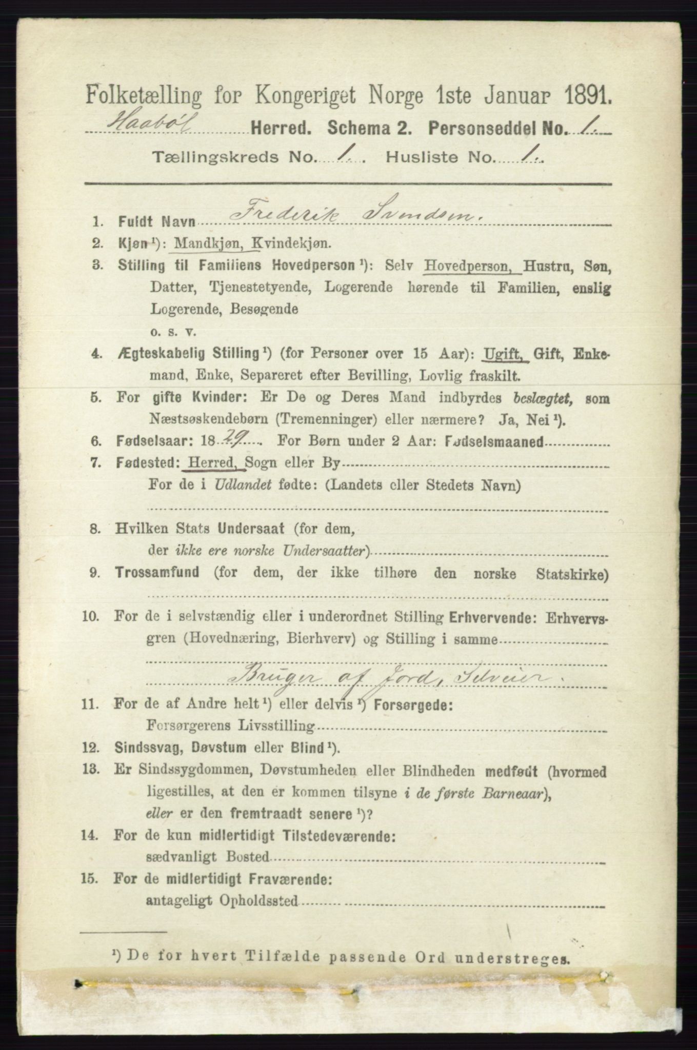 RA, 1891 census for 0138 Hobøl, 1891, p. 142