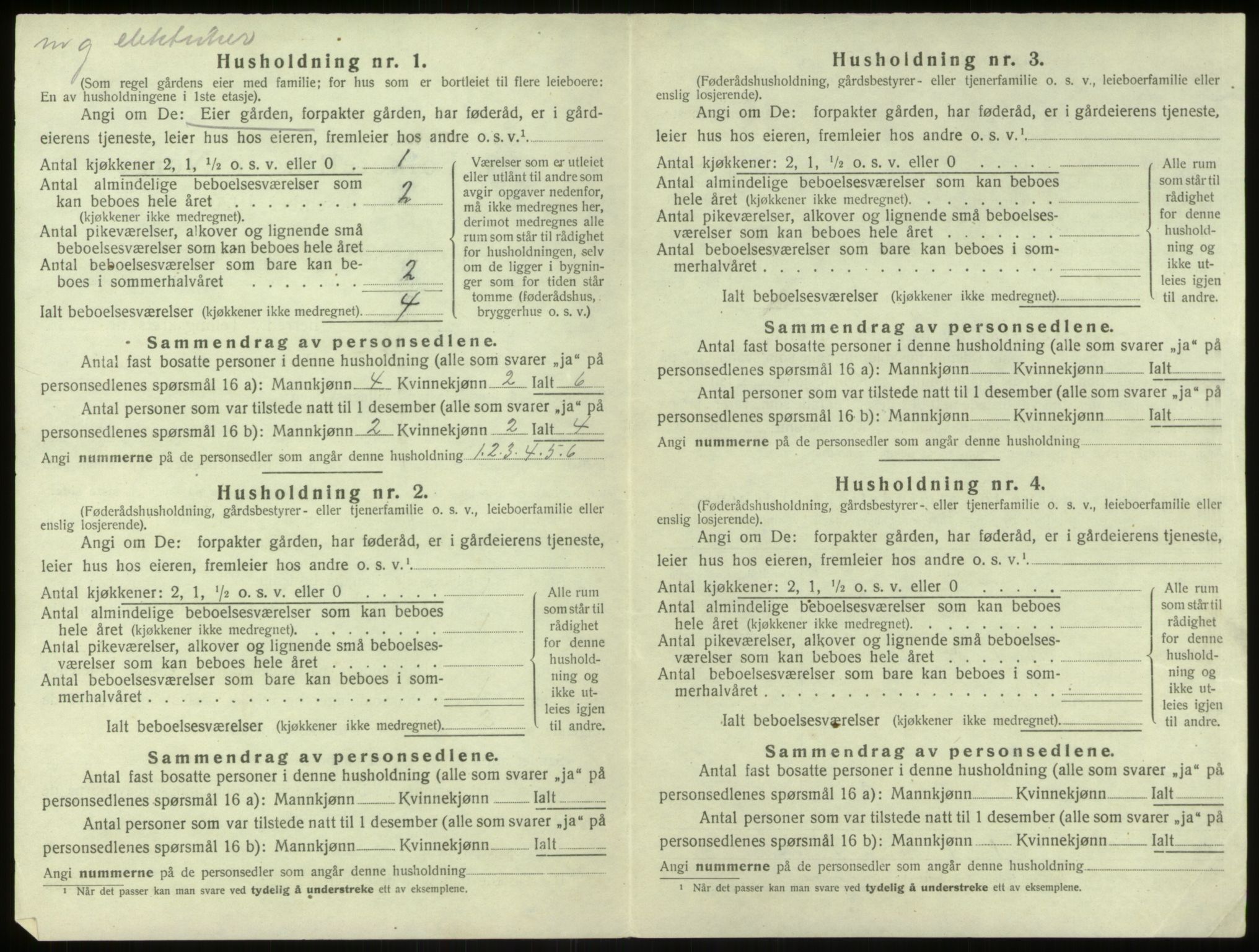 SAB, 1920 census for Hamre, 1920, p. 406