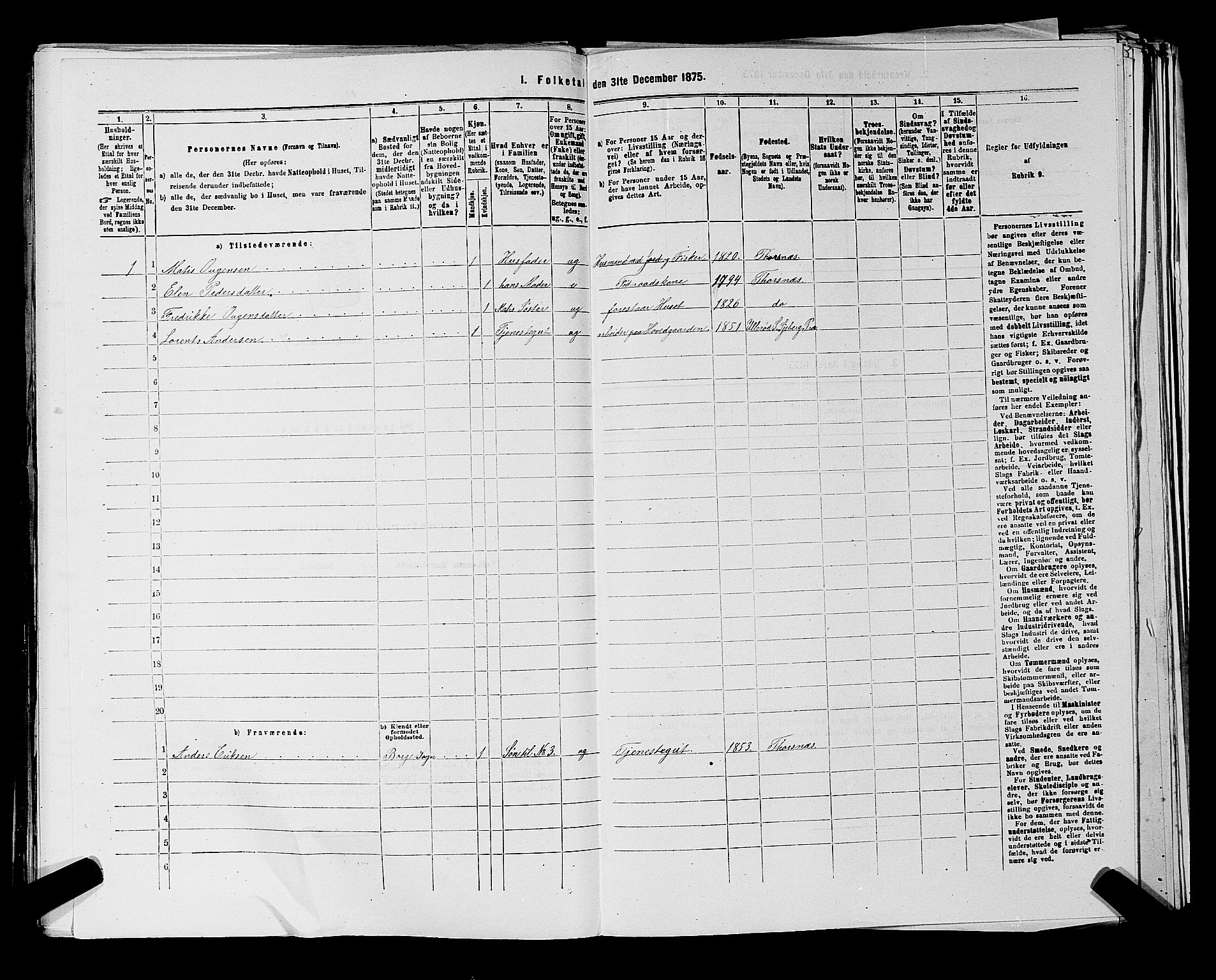 RA, 1875 census for 0113P Borge, 1875, p. 1088