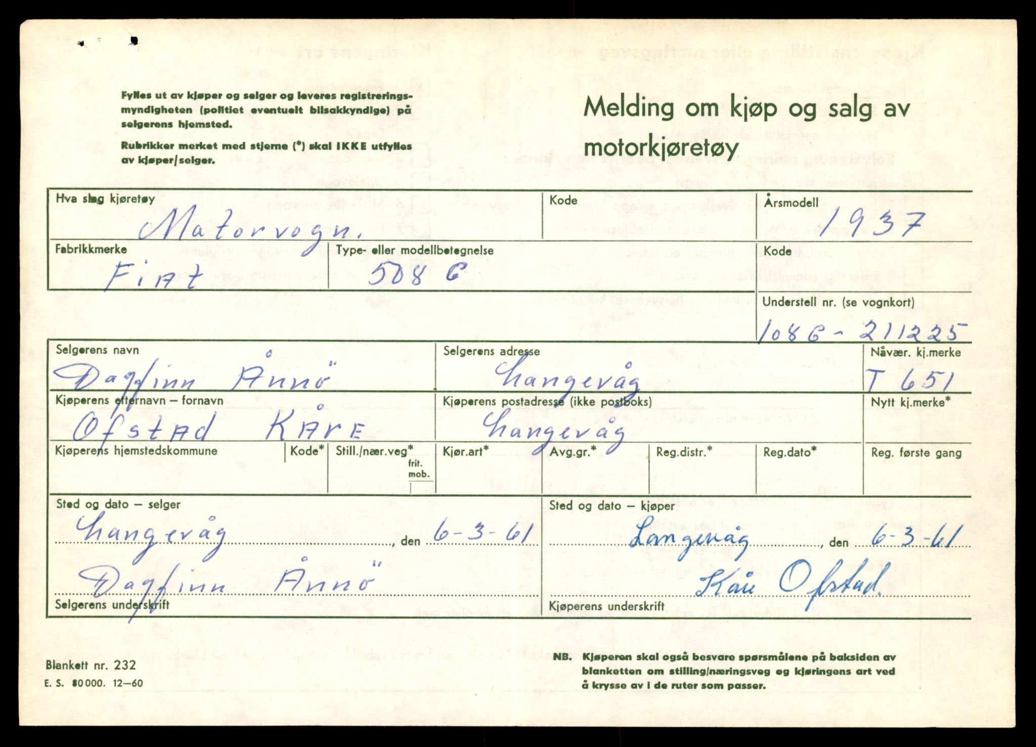 Møre og Romsdal vegkontor - Ålesund trafikkstasjon, SAT/A-4099/F/Fe/L0007: Registreringskort for kjøretøy T 651 - T 746, 1927-1998, p. 31