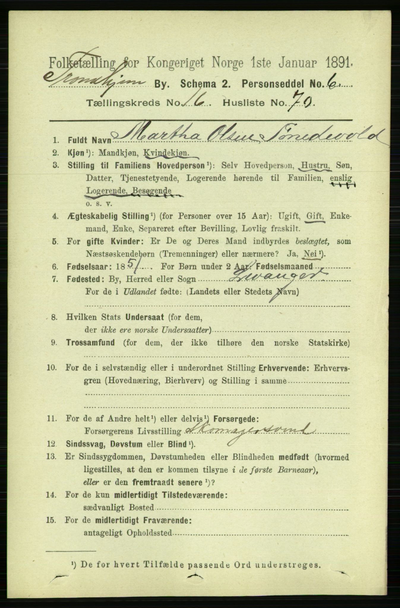 RA, 1891 census for 1601 Trondheim, 1891, p. 13201